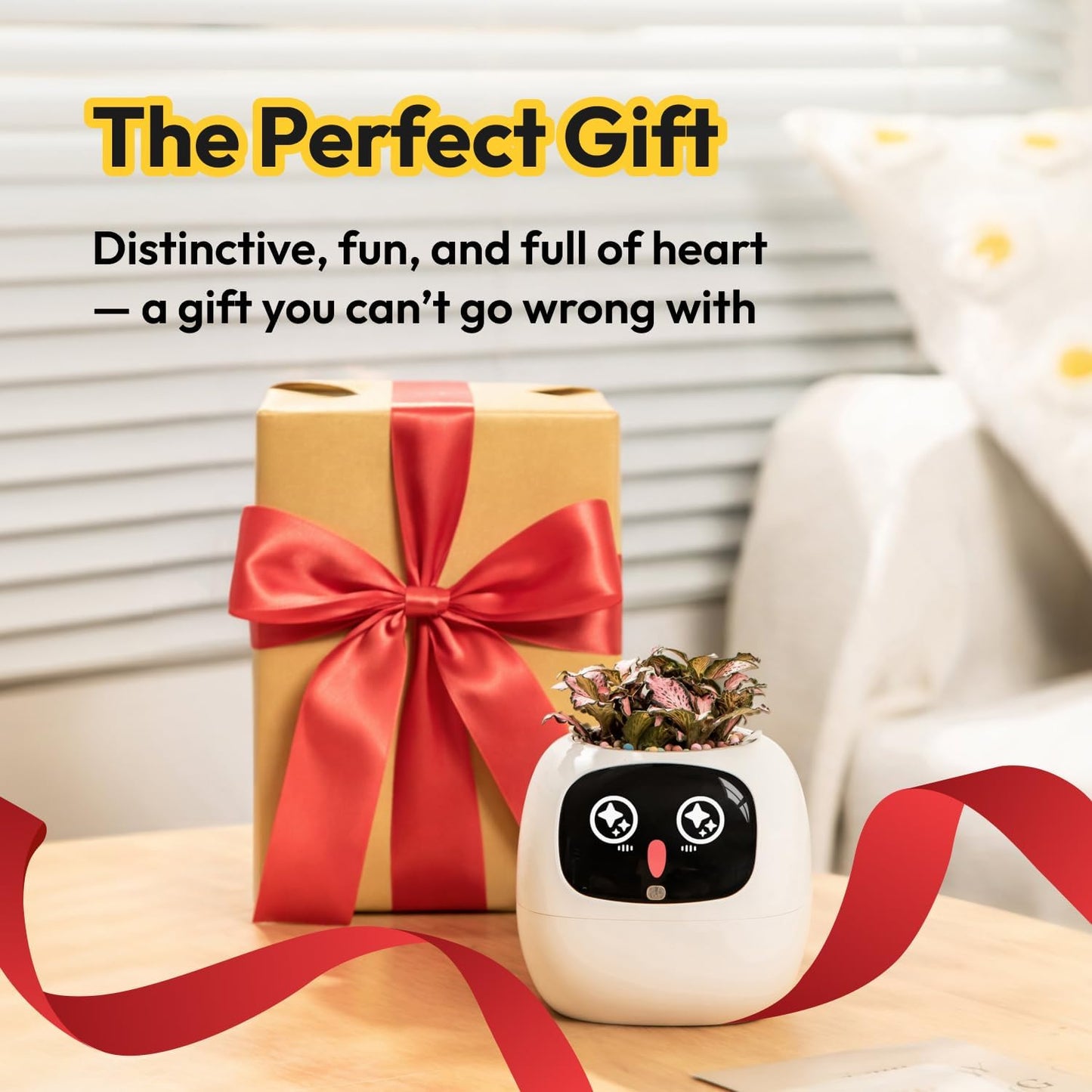 Ivy Interactive AI Desk Companion, Smart Plant Pet with 100+ Expressions, Cute Indoor Planter for Office Decor, Unique Gift for Plant Lovers & Coworkers(Violet)