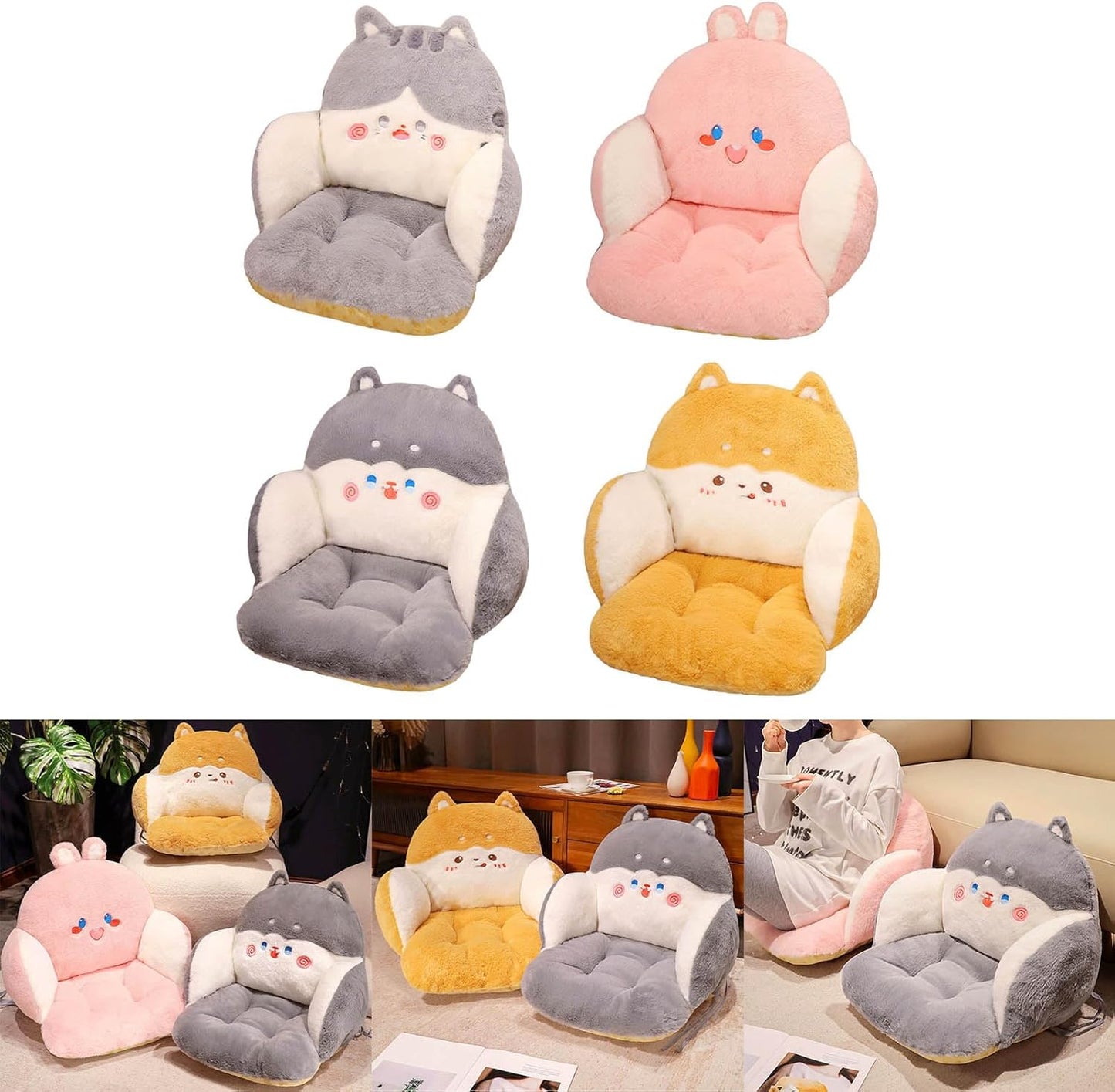 Plushes Animal Waist Pad Cute Chair Back Support For Women Girls For Sleeping Studying Working At Home Or Office Women Girls Kids