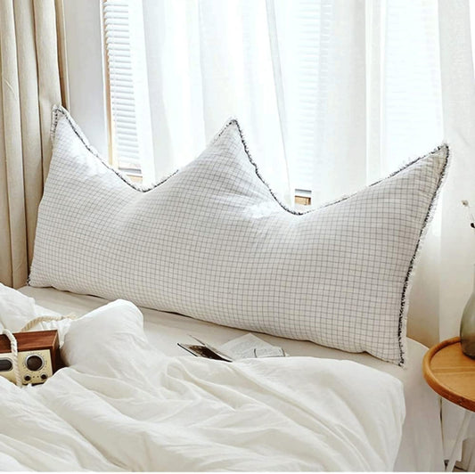 Reading Pillow Headboard Backrest Bedside Crown Soft Pack Sofa Bed Bedroom Wedge Lumbar Pad with Removable Cover(Size:180x80cm,Color:White)