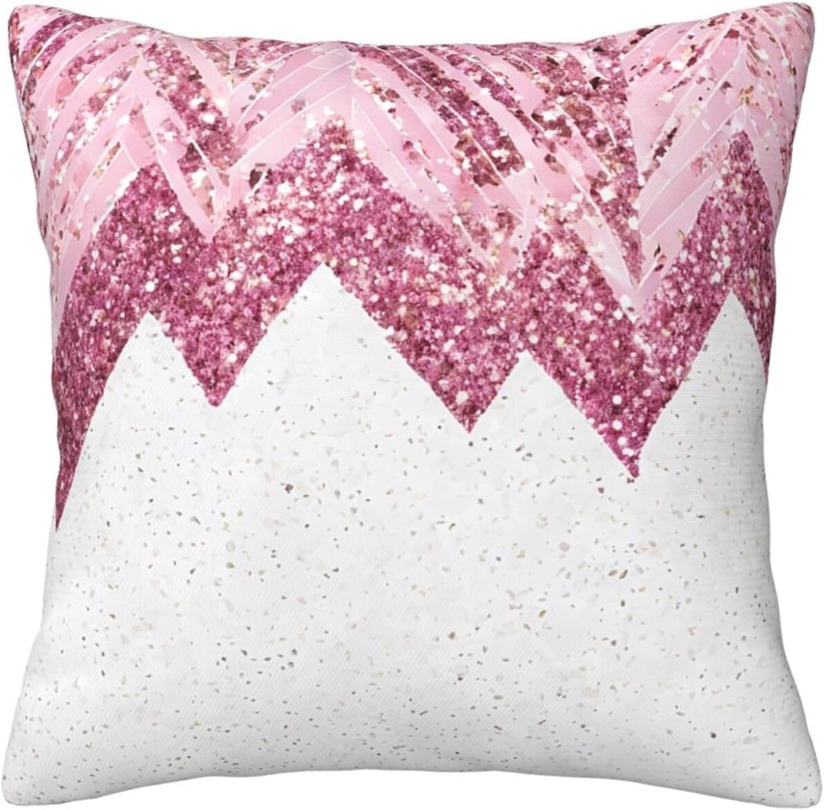 All-Season Square Pillow Covers 18"X18", Glittery Pretty, Decorative Throw Pillow Covers for Sofa Bed Couch, Hidden Zipper Cushion Cover, Square Lumbar & Accent Pillowcases for Home Decor