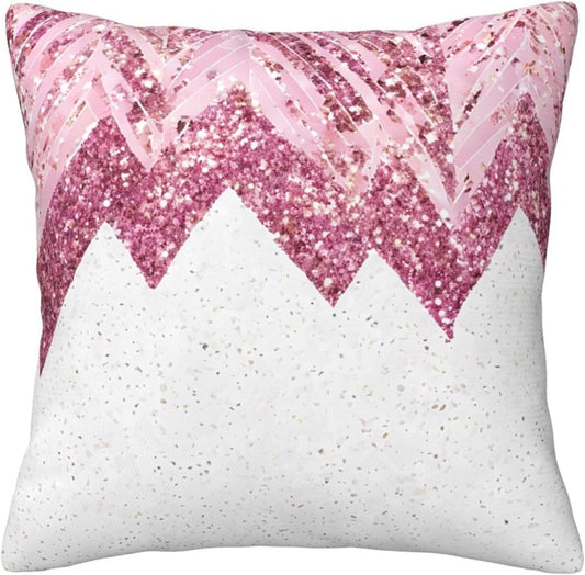 All-Season Square Pillow Covers 18"X18", Glittery Pretty, Decorative Throw Pillow Covers for Sofa Bed Couch, Hidden Zipper Cushion Cover, Square Lumbar & Accent Pillowcases for Home Decor