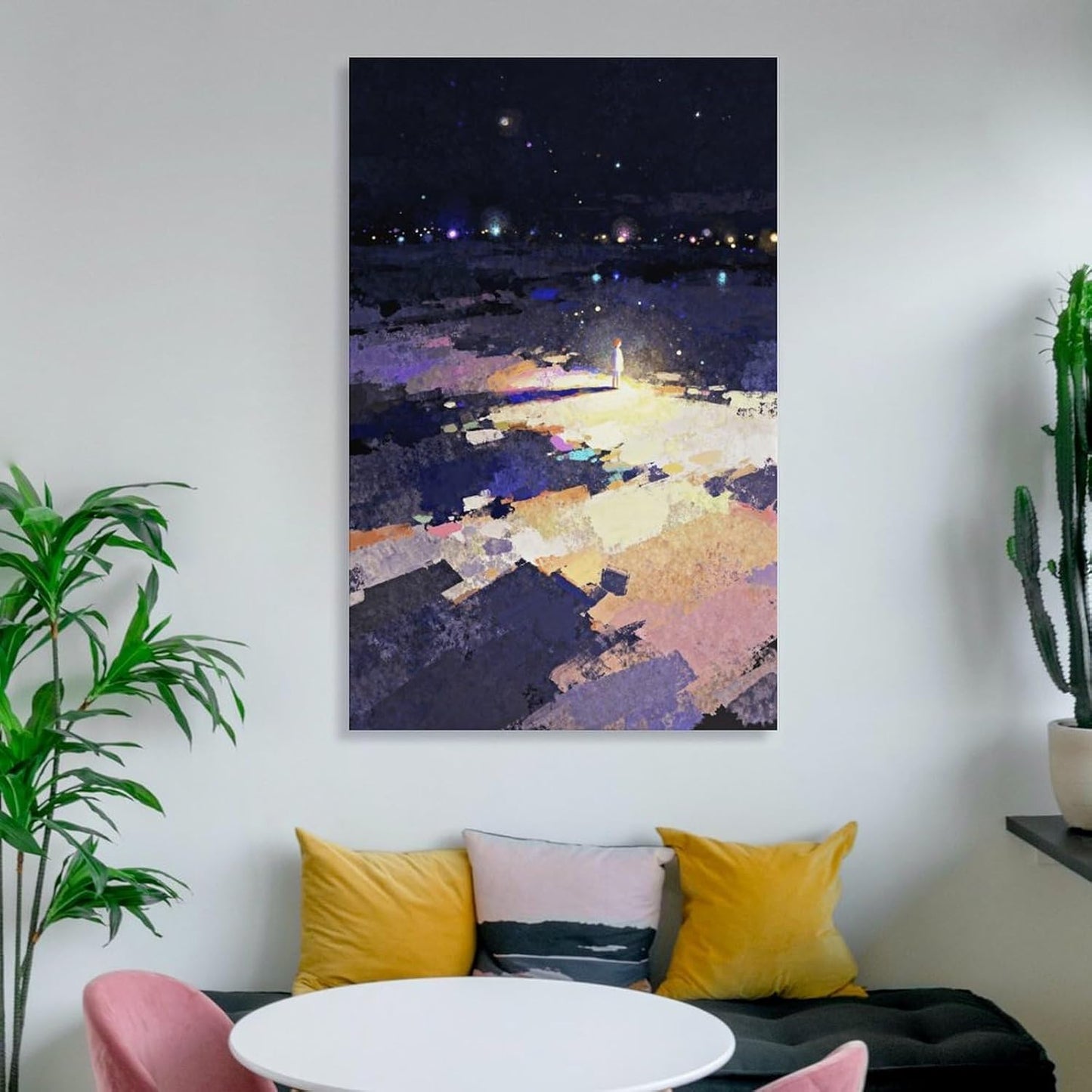 The World of Loneliness - 3 Oil Painting Print, Loneliness Wall Art, Moody Aesthetic Painting, Suitable for Reading Nook, Living Room, Bedroom Frame-style 08x12inch(20x30cm)