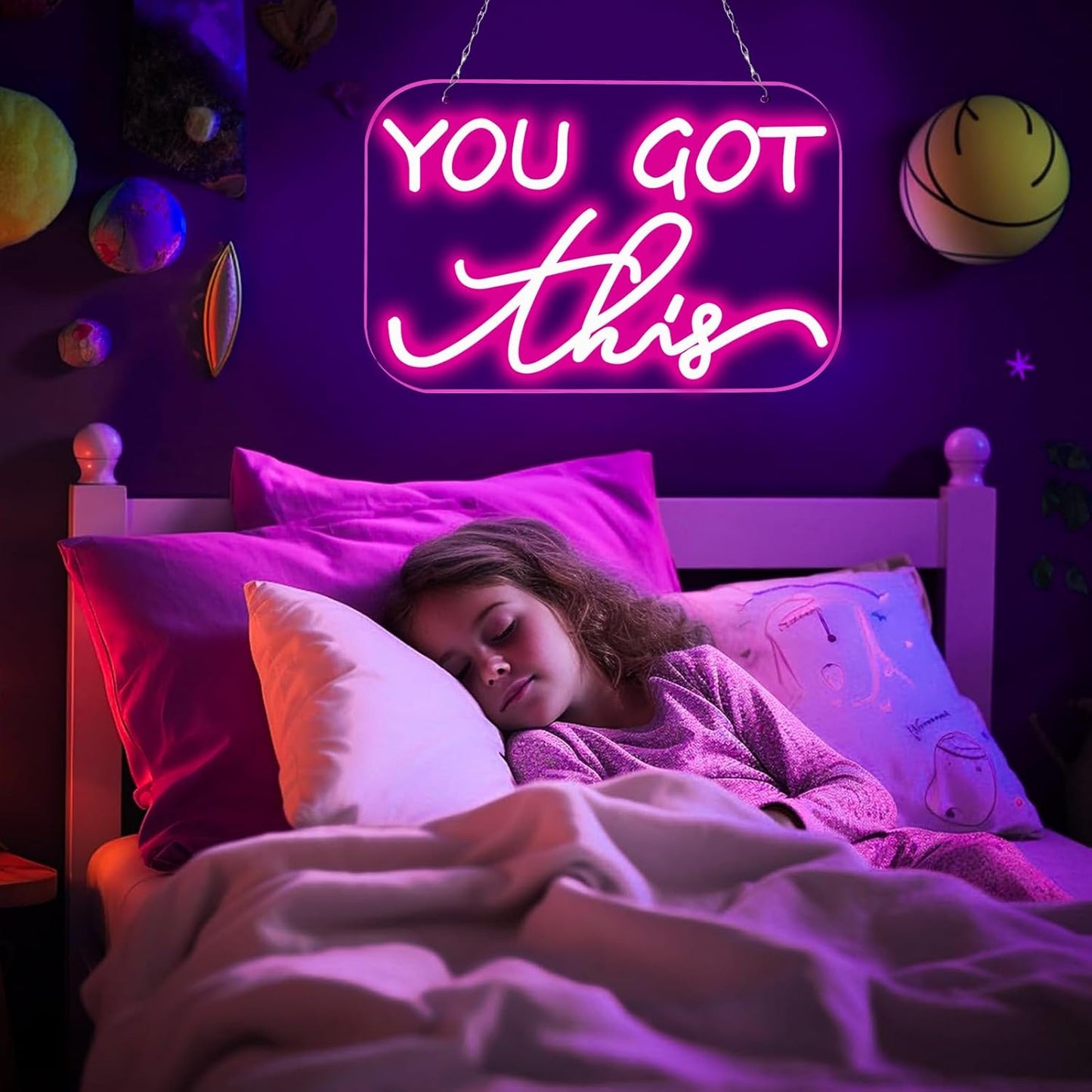 You Got This Neon Sign,You Got This Sign,You Got This Wall Decor, Led Pink Quotes Motivational Neon Sign for Gym,Office Teamwork,Home Family Sayings,Christmas Gifts 16.1 * 10.4Inch