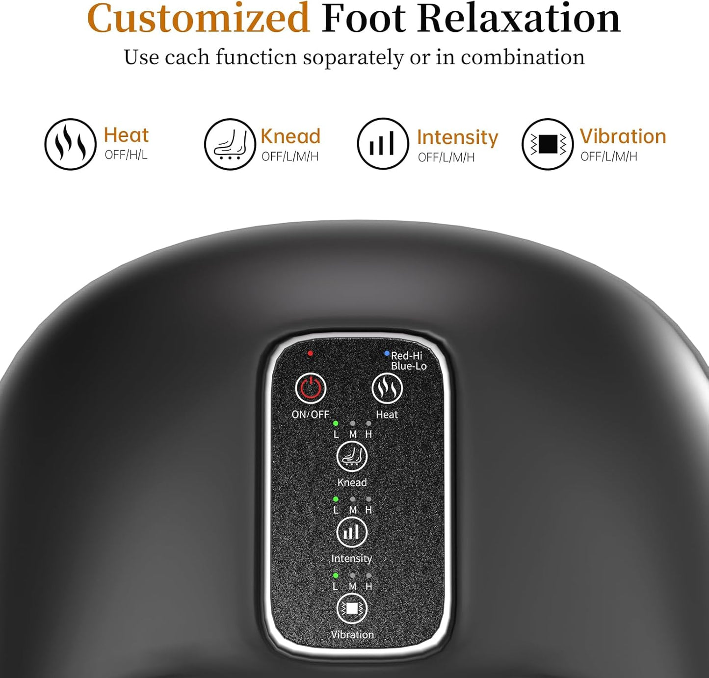The Foot Massager with Heating, Rolling and deep Massage Functions is Suitable for Foot Massage, Relieving Pain, eliminating Fatigue and Treating Plantar Fasciitis.
