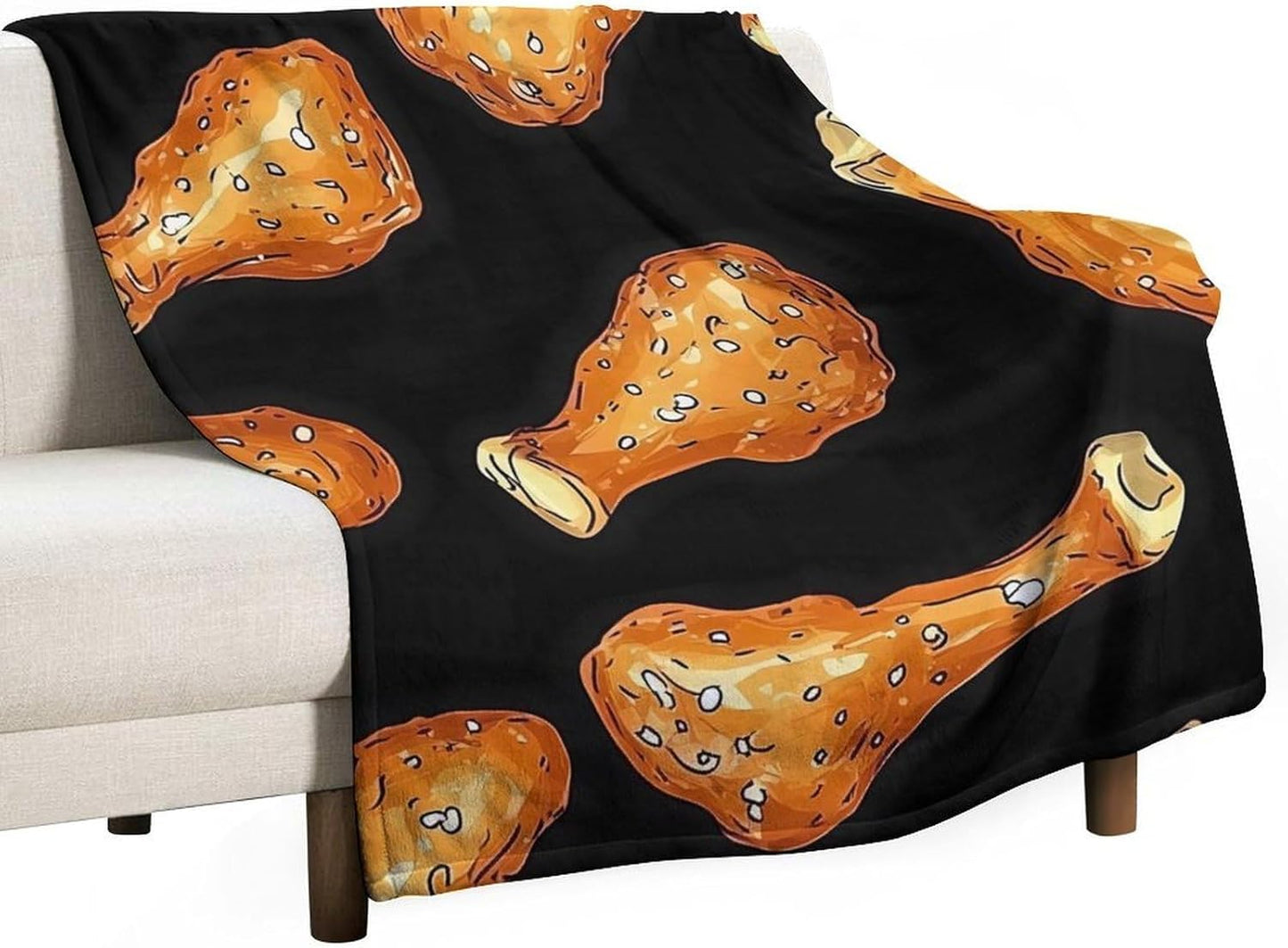 Chicken Legs Print Throw Blanket for Couch Bed Plush Cozy Fuzzy Flannel Blanket for All Season 70"x80"