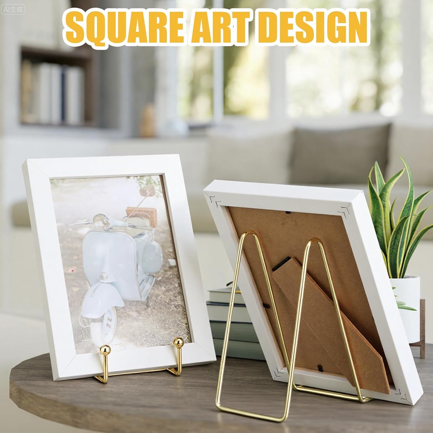 Plate Stands for Display, 12 Pack Gold Metal Picture Frame Plate Holder Easel Stand 2 Sizes Display Stand for Picture, Book, Photo, Easel, Plates, Art Displaying (3 Inch, 6 Inch, Gold)