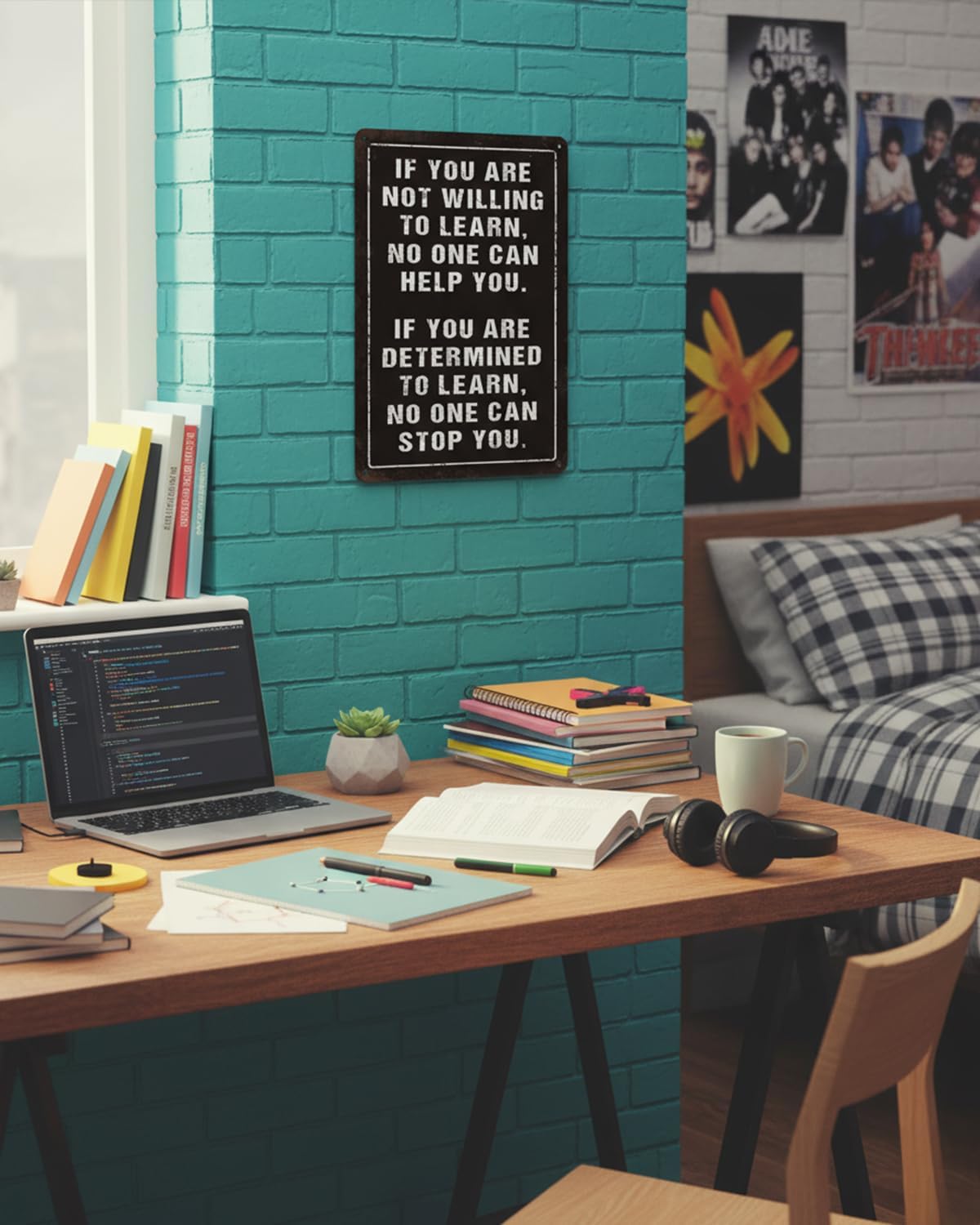 Inspirational Wall Art Metal Sign If You Are Not Willing to Learn Vintage Motivational Wall Decor for Boys Room Home Office Classroom Bedroom 8x12 Inch