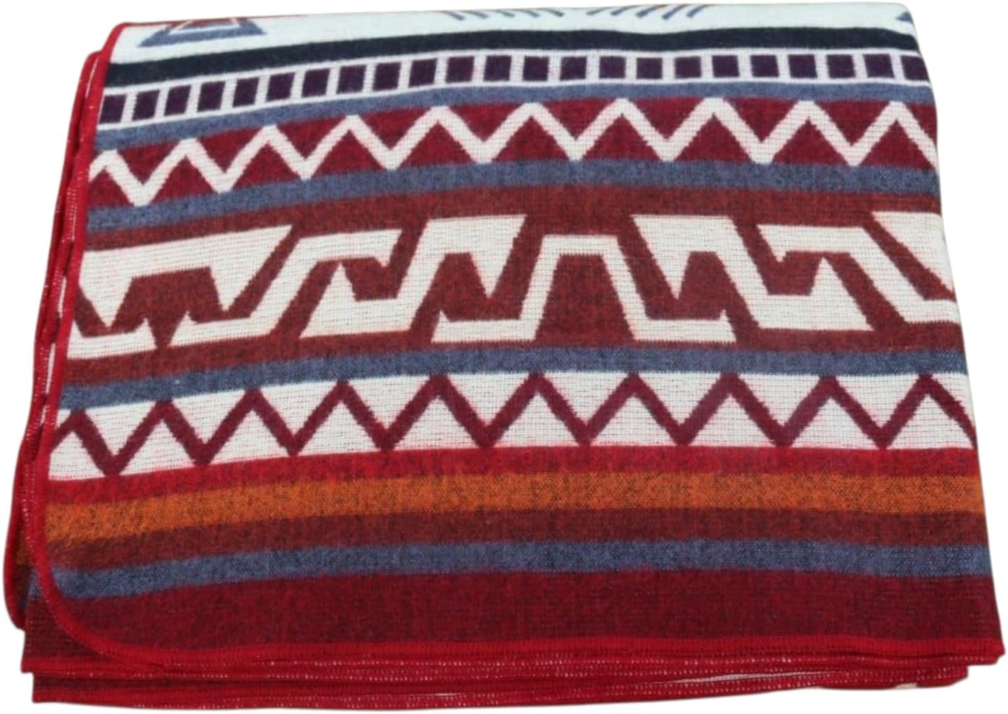 AHUAY Premium Hypoallergenic Alpaca Wool Blanket – Ultra Soft Warm Lightweight Andean Geometric Throw, Handmade in Ecuador (Red, Throw)