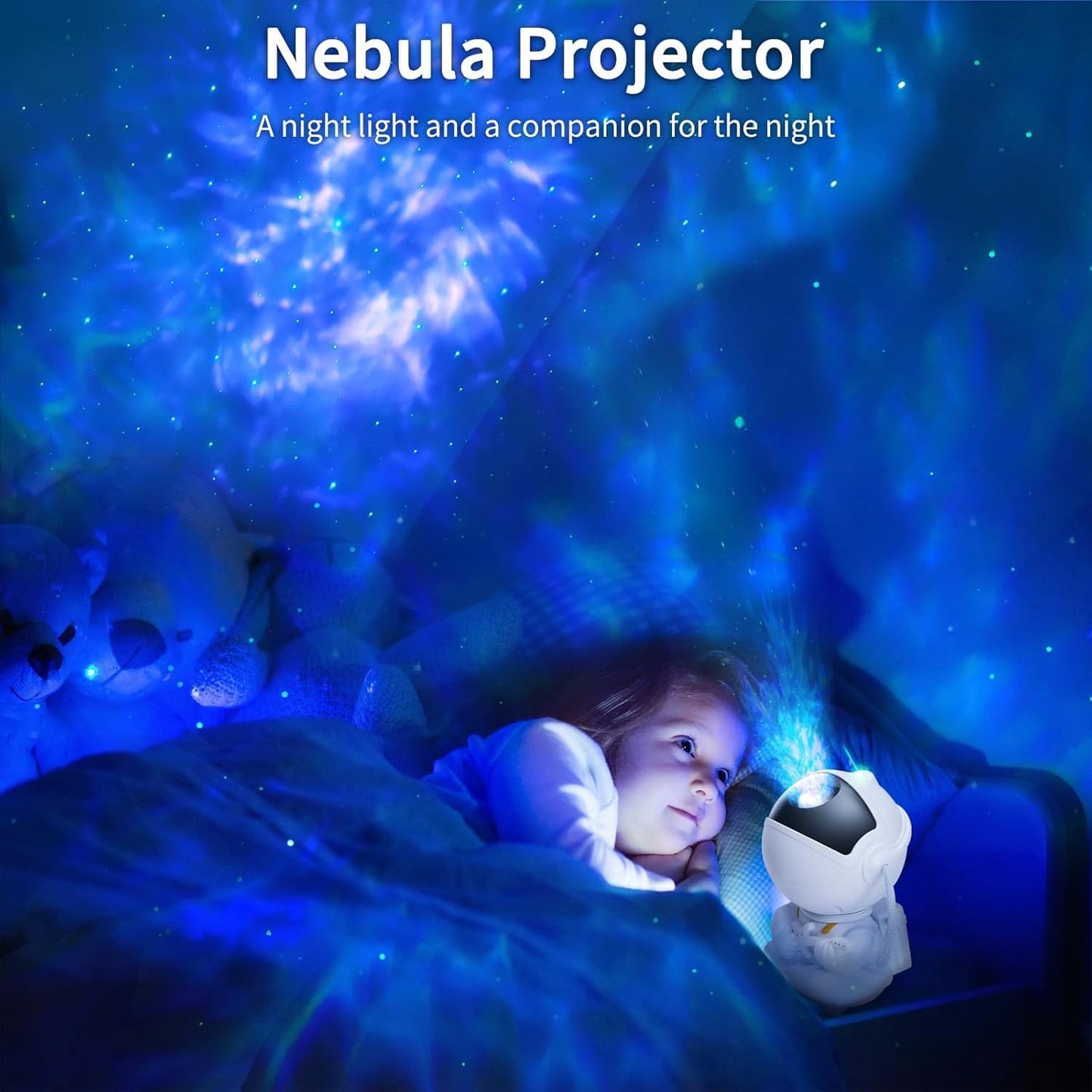Astronaut Galaxy Star Projector – Nebula Light Projector with Remote Control, 360° Rotating Head Kids Night Light, Gift for Children and Adults-Singing with a Guitar.