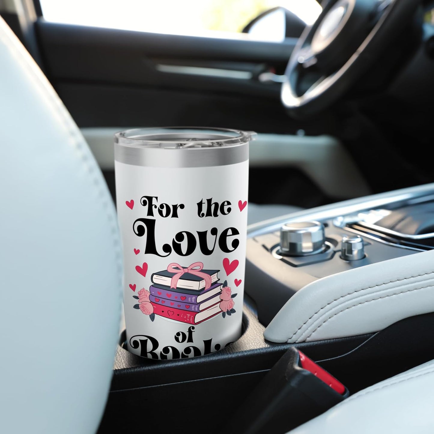 For the Love of Books are My Valentine I Love Book Reading Stainless Steel Insulated Tumbler