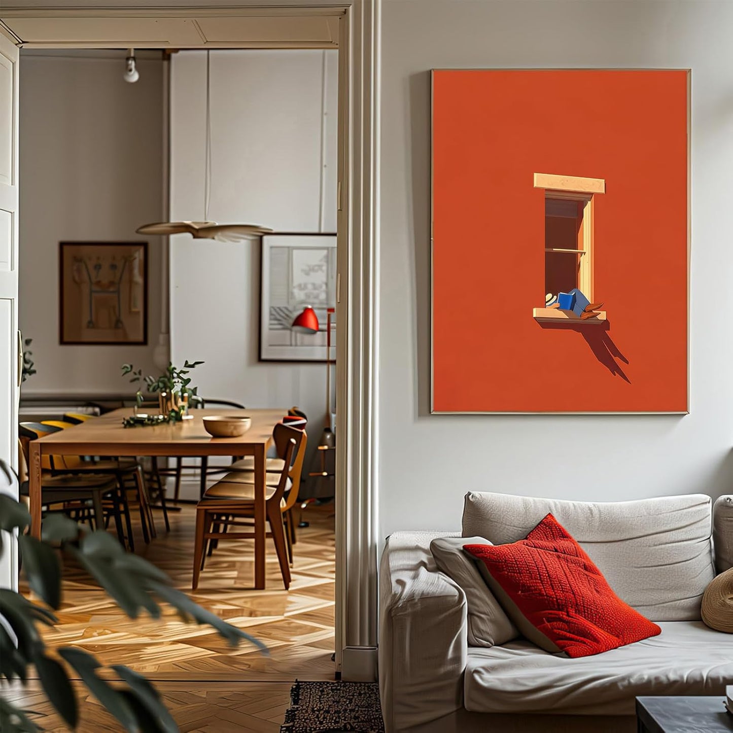 Aesthetic Home Decor Painting Preppy Room Poster Bold Minimalist Wall Art Book Lover Wall Art Warm Sunny Colorful Print 16x24 Inch UnFramed for Living Room Bedroom Office Library Apartment Dorm Decor