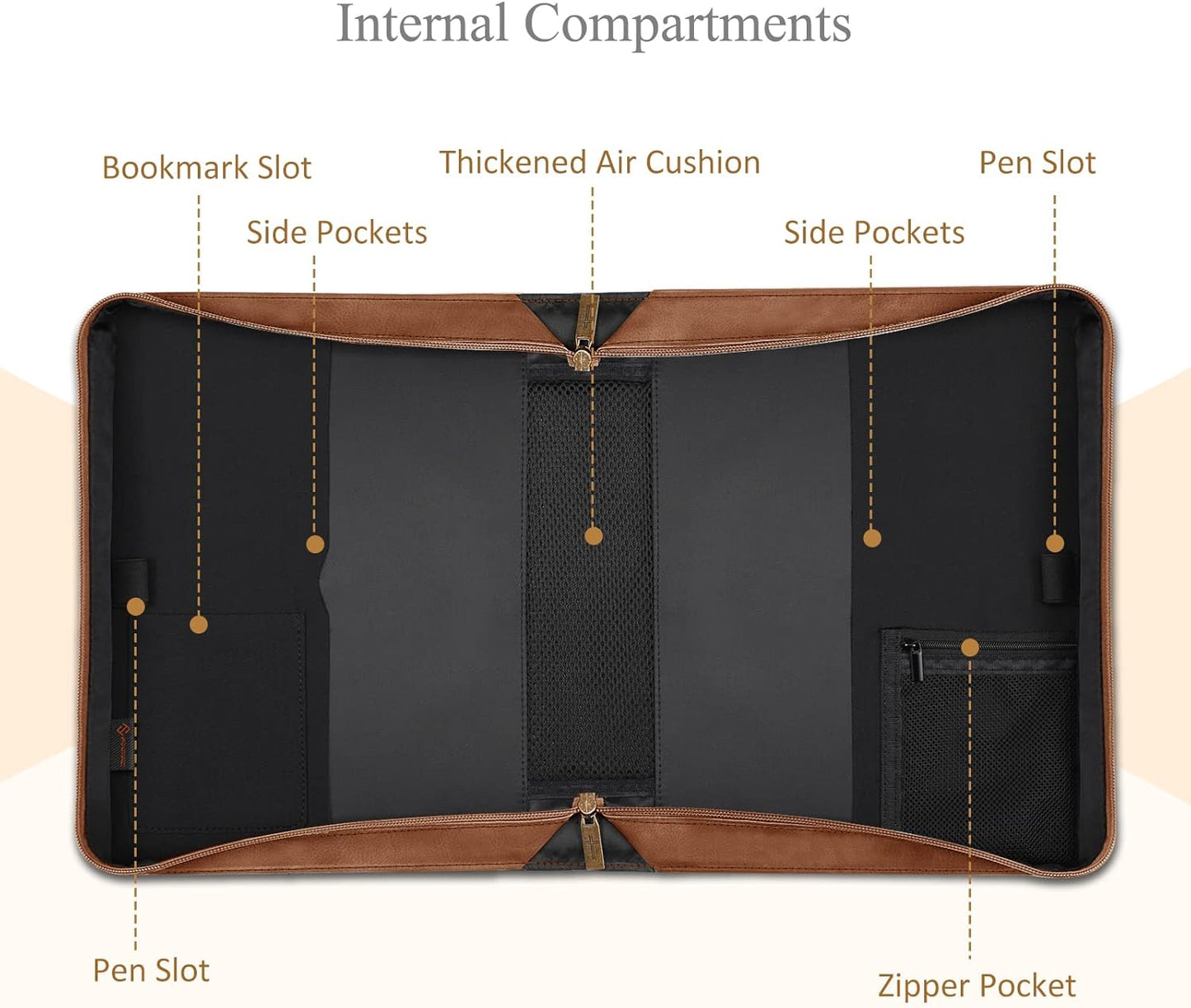 FINPAC Large Classic Bible Cover Vegan Leather Carrying Book Case Church Bag Bible Protective with Handle, Gift for Men, Women, Father, Mother, Friends, Bronze
