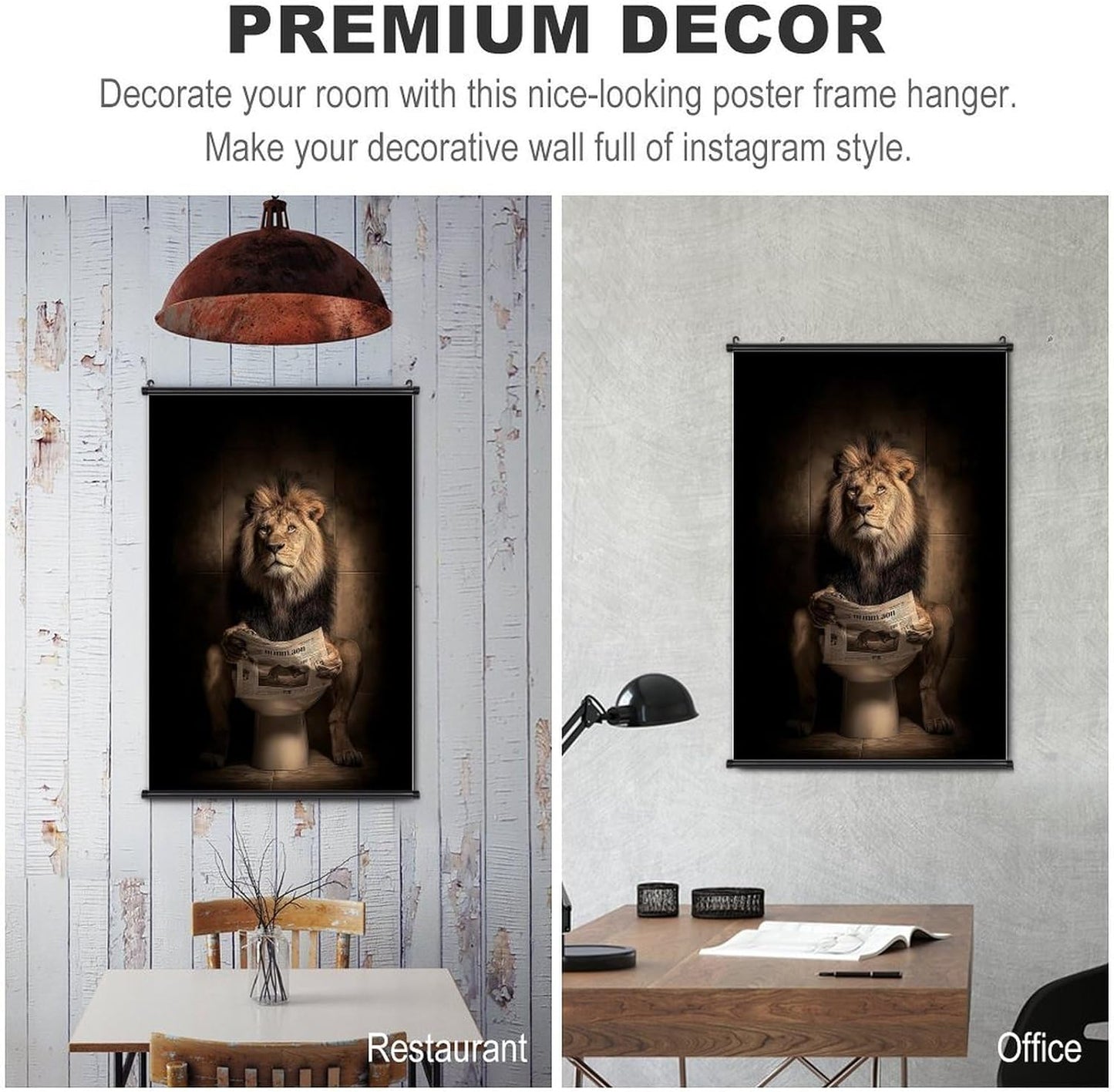 Rucatto An Abstract Art Poster Depicts A Lion Reading A Newspaper in A Toilet. Wall Art Paintings Canvas Wall Decor Home Decor Living Room Decor Aesthetic 12x18inch(30x45cm) Style