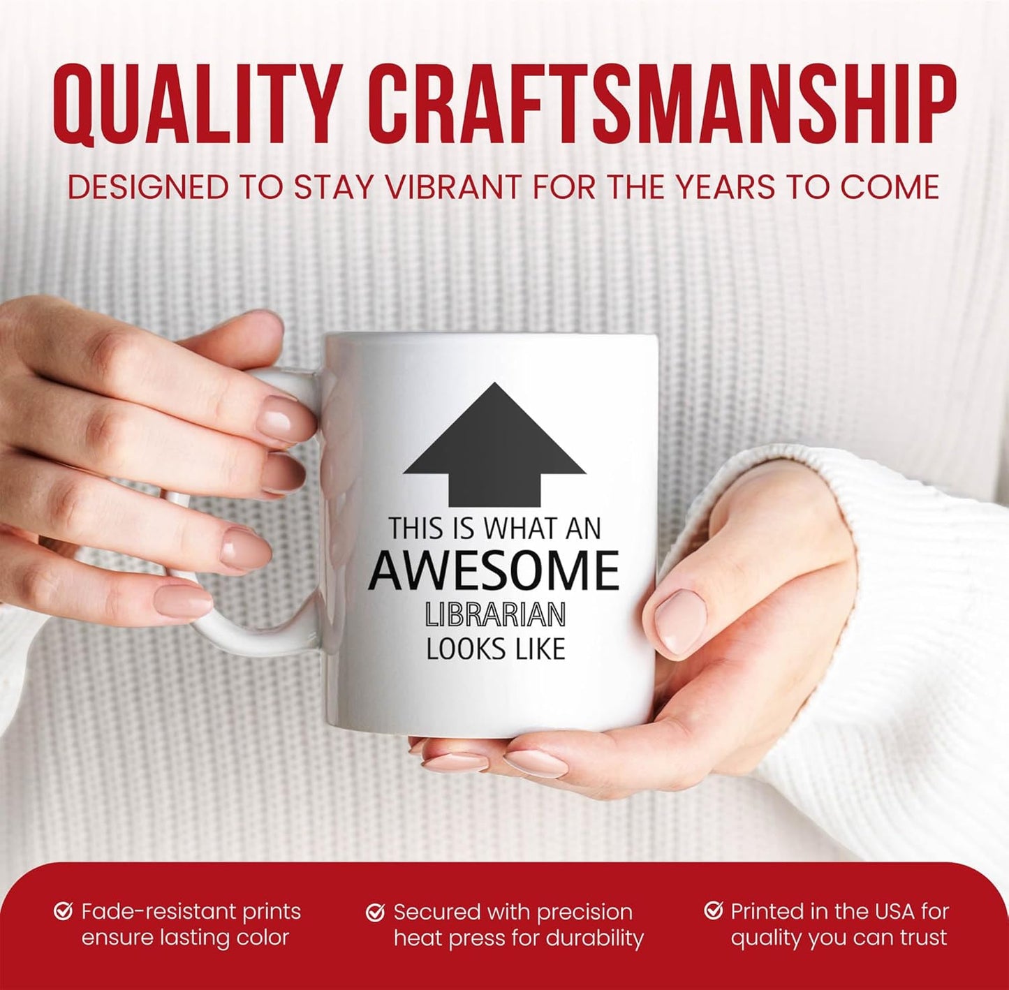 Awesome Librarian Looks Like Mug - Book Lover Coffee Cup - Library Enthusiast Funny Gift From Friends - Reading Advocate Tea Mugs - Knowledge Cups - 11 Oz Ceramic Gifts For Literature Buffs, Birthday