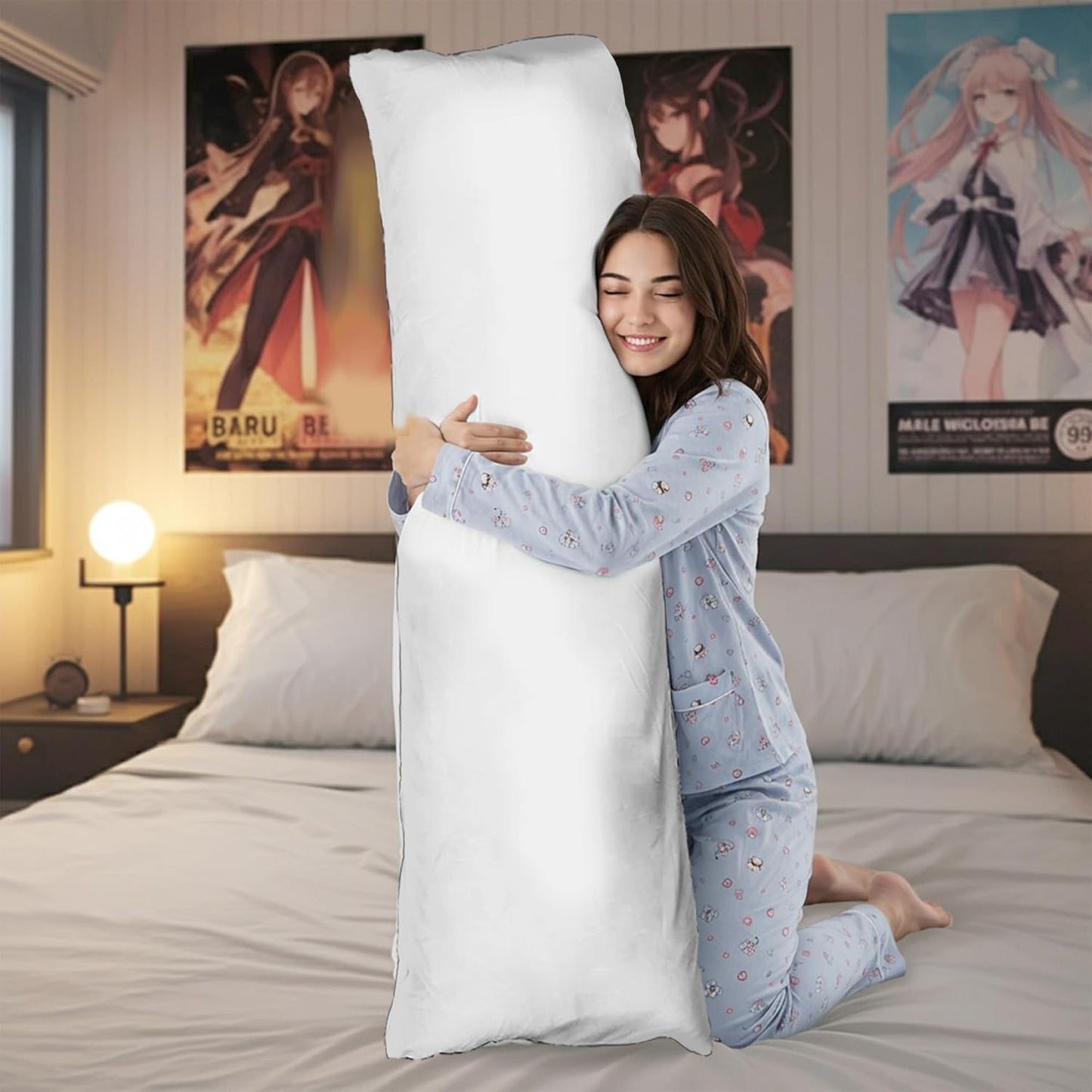Arrowzoom Super Soft 59 x 19.6 Inches White Rest Deluxe Body Pillow Hugging Inner Pad (150 x 50 cm/59 x 19.6 Inches, No Extra Stuffing)