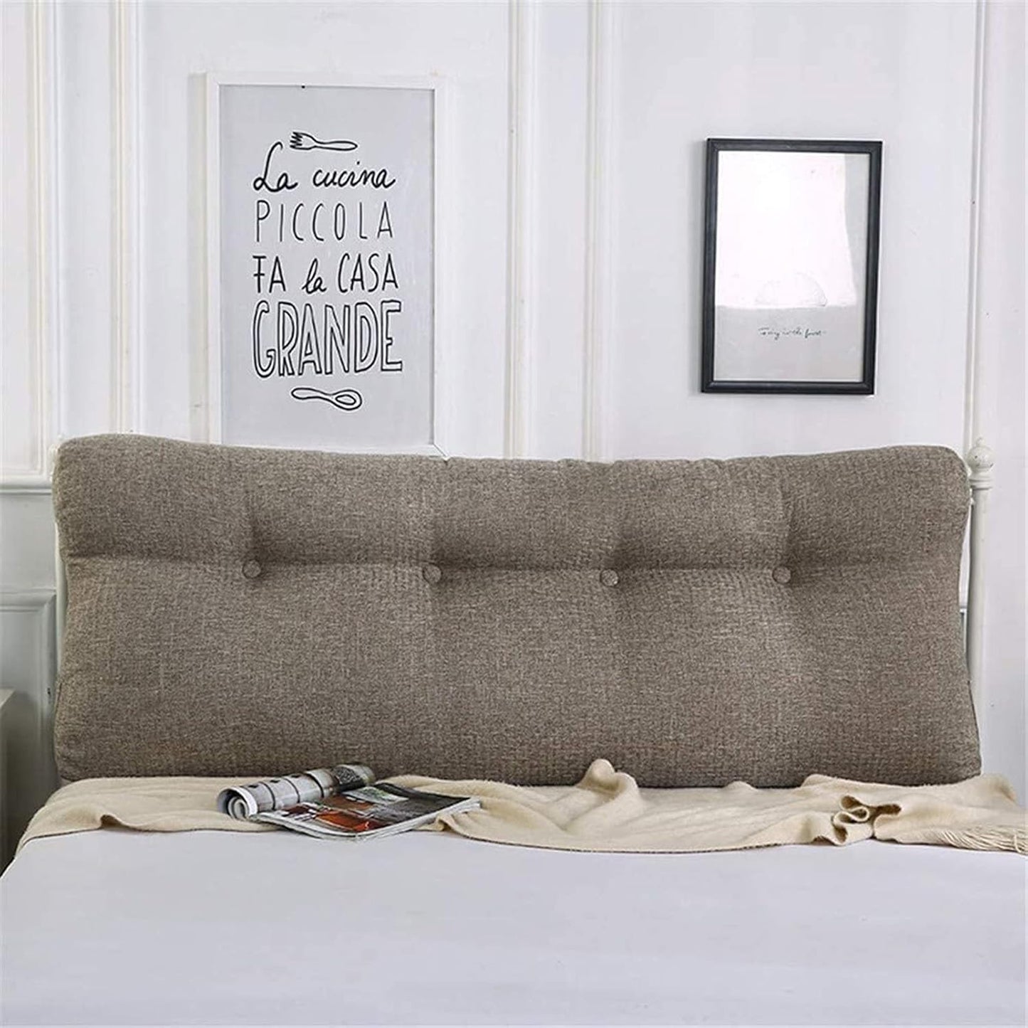 RXBFD Simple Curve Triangle Wedge Cushion Detachable Reading Pillow Cushion for Sofa Bed Large Soft Headboard Double Bedroom Soft Comfortable Backrest Lumbar Pad