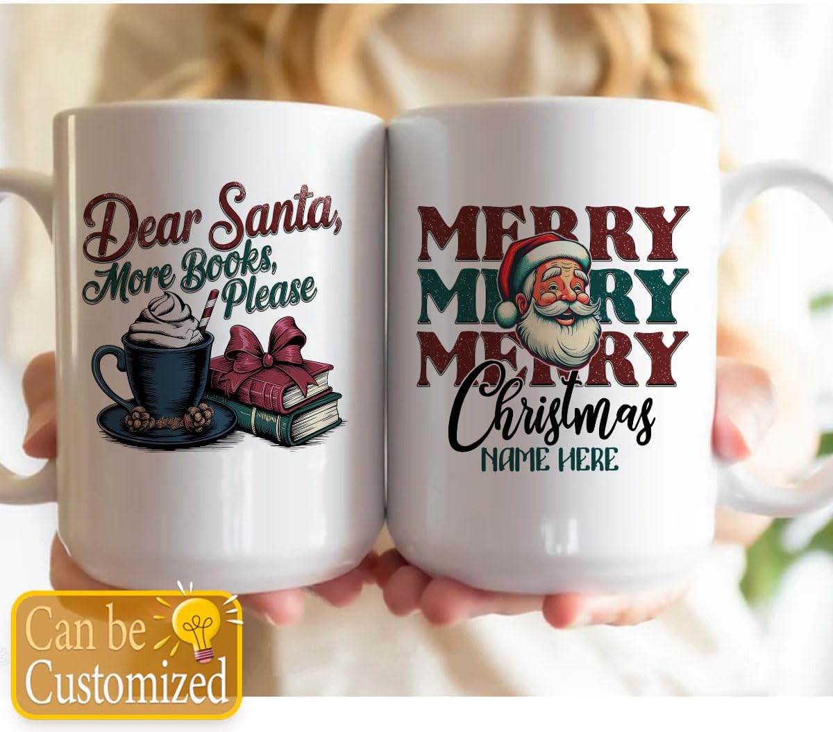 Bookclub Lovers Cozy Reading Ceramic Mug 11oz 15oz Personalized Name Bookish Merry Christmas Coffee Gift