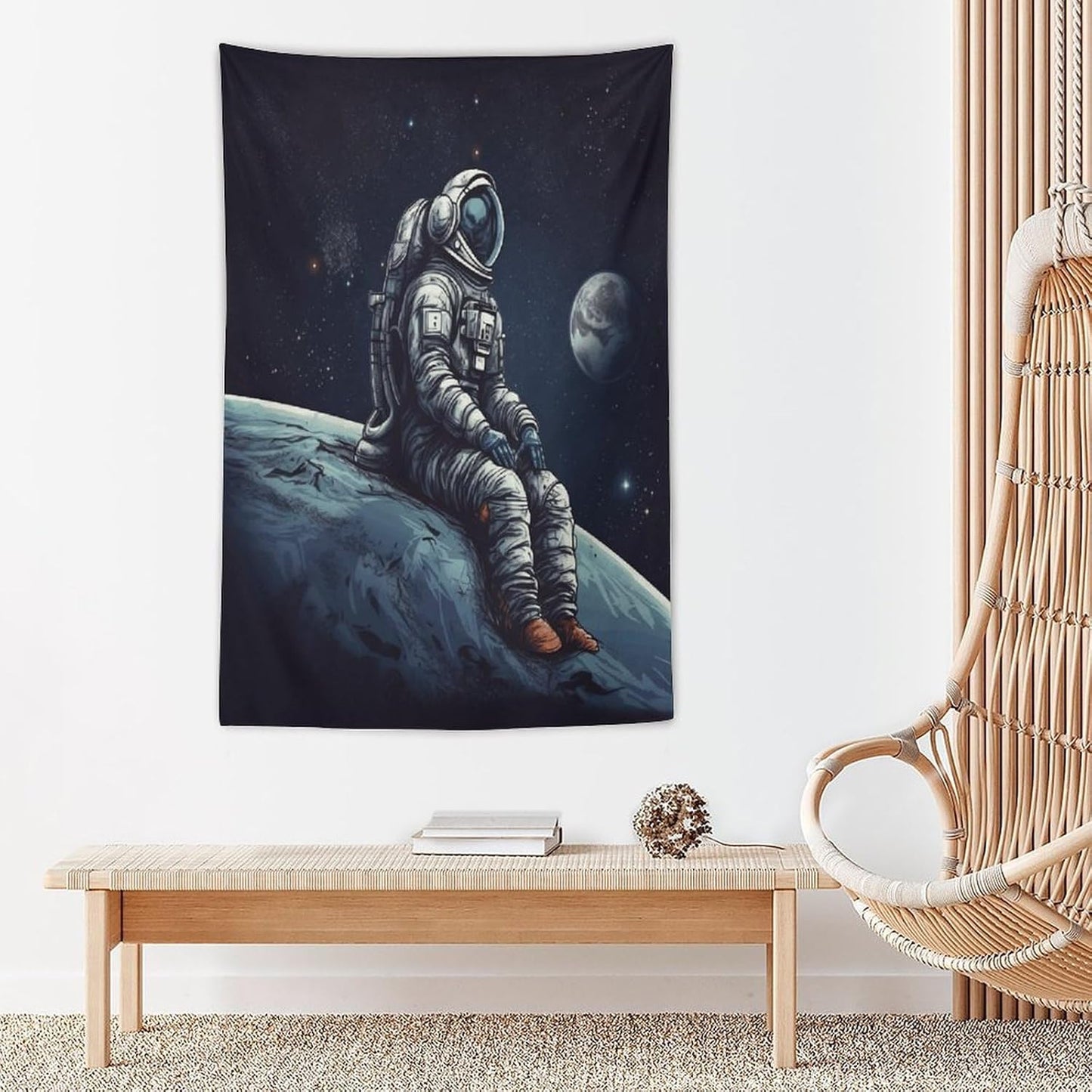 FodPand Astronaut Space Tapestry Anti-fading Wall Tapestry with Installation Kit Backdrop Banner Multipurpose Aesthetic Tapestries Boho Wall Art Hanging Decorative Blanket 40"x60"
