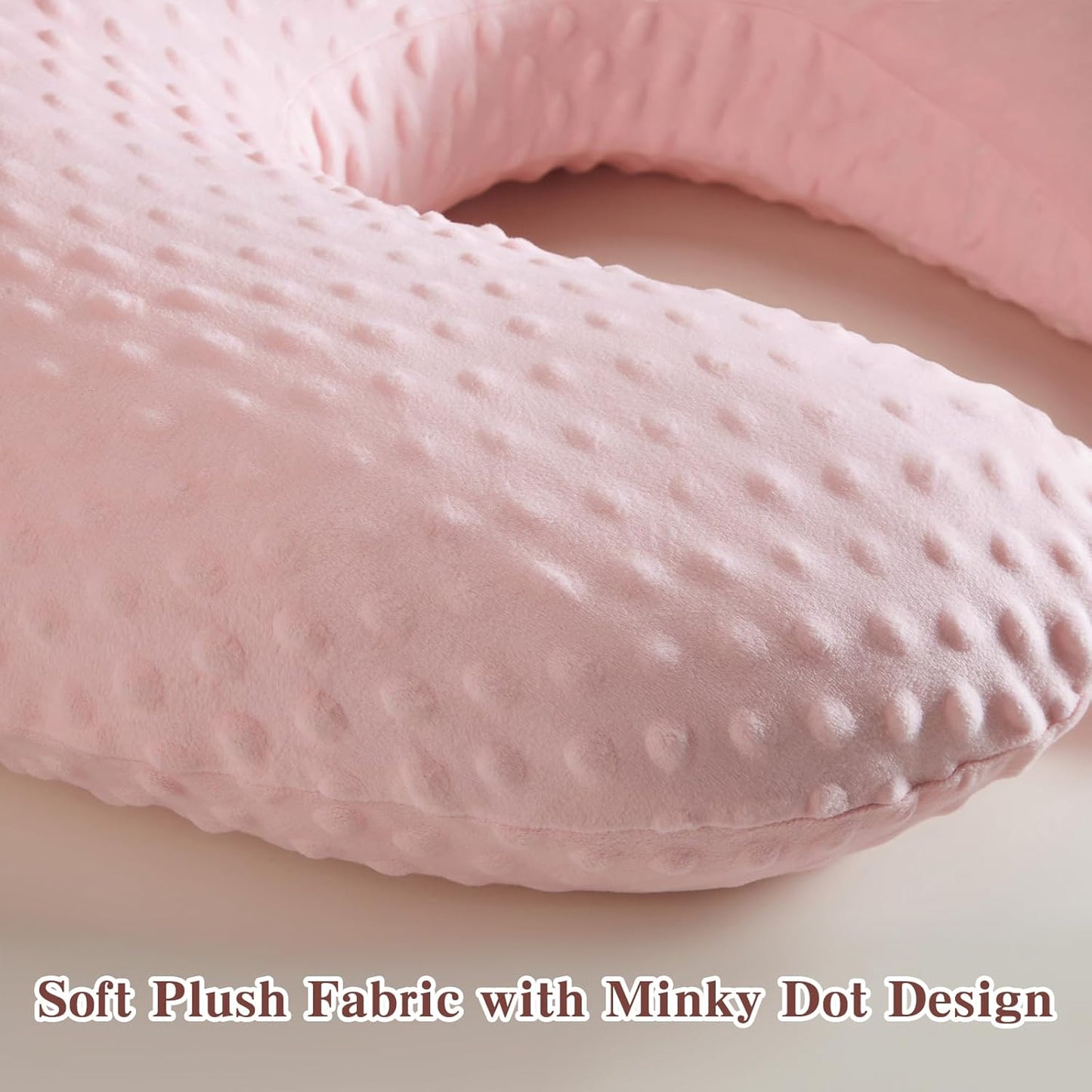 Reading Pillow for Gaming Reading Crochet, U Shaped Arm Support Pillow with Removable Cover Reducing Arching Neck for Adult Reading and Working Sitting on Bed Sofa for Arm Rest (Pink)