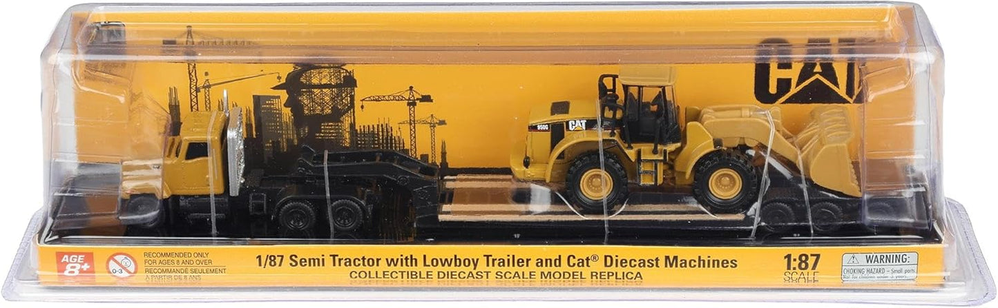 Diecast Masters 1/87 Caterpillar CT681 Day Cab with Lowboy & 950G Wheel Loader 84418