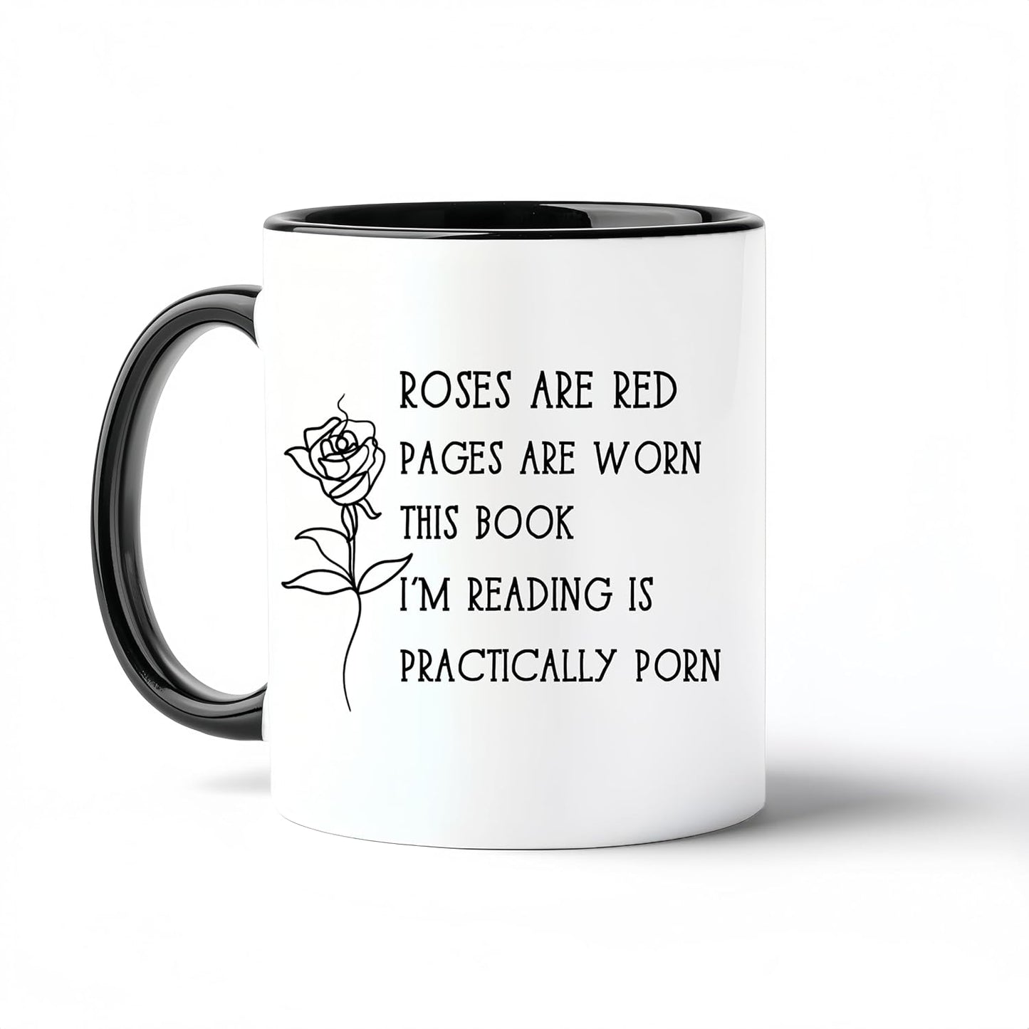 Smutty Books Lovers Coffee Mug, Smut Spciy Book Reader Gift Water Cup, Roses Are Red, 11 oz Novelty Coffee Mug for Readers Reading Woman Man Bookworm Book Party Gifts