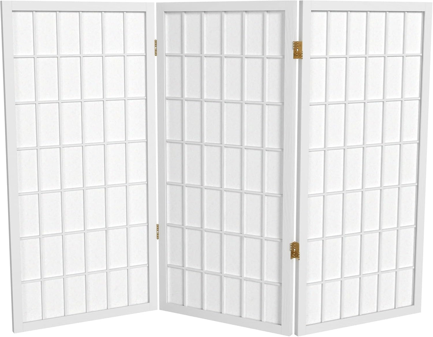 3 ft. Short Window Pane Shoji Screen - White - 3 Panels