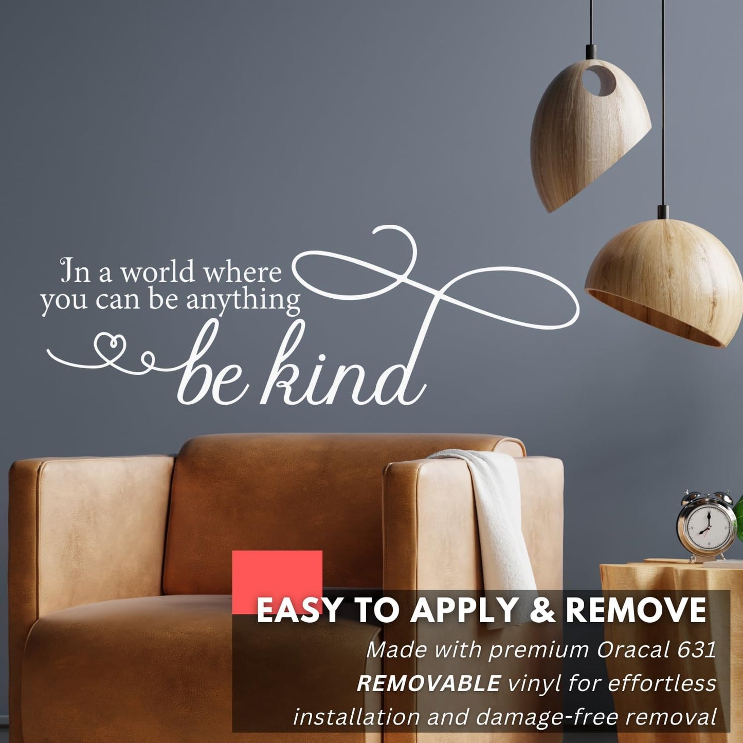 My Vinyl Story – in a World Where You Can Be Anything Be Kind Wall Decal – Inspirational Motivational Vinyl Quote Sticker Decor for Home Classroom, Removable (Black, 30x10 inches)