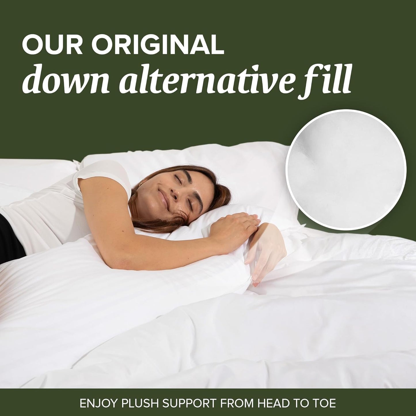 Beckham Hotel Collection Customizable Body Pillow with Soft Extra Fill – Cotton Shell & Soft Down Alternative Fill – 20"x54" - Body Pillow Insert for Sleeping & Reading - Long Pillow For Side Sleepers