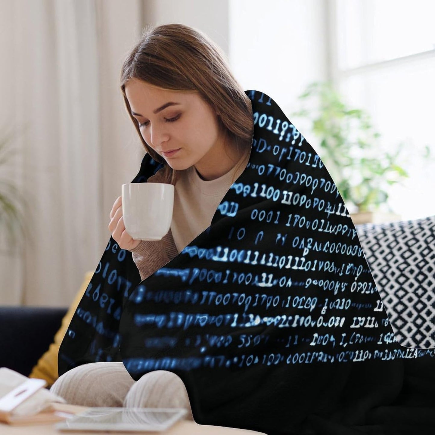 Programmer Programming Code Throw Blanket for Couch Super Soft Warm Lightweight Throw Blankets Cozy Flannel Bed Blanket Cute Decorative Blankets for All Seasons Home Decor Gift 60"*80"（150 * 200cm）