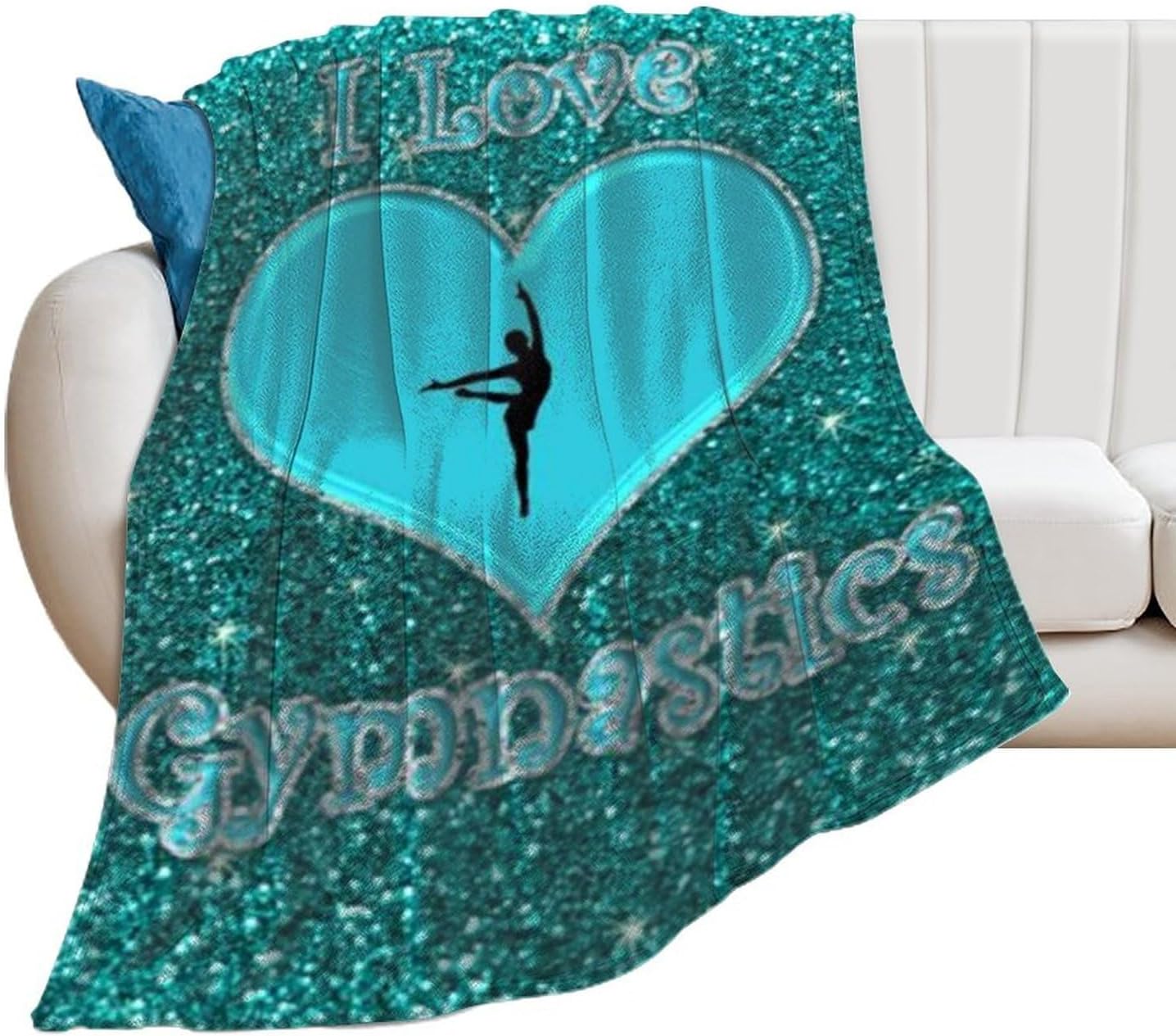 I Love Gymnastics Throw Blanket for Couch Super Soft Warm Lightweight Throw Blankets Cozy Flannel Bed Blanket Cute Decorative Blankets for All Seasons Home Decor Gift 30"*40"（76 * 100cm）