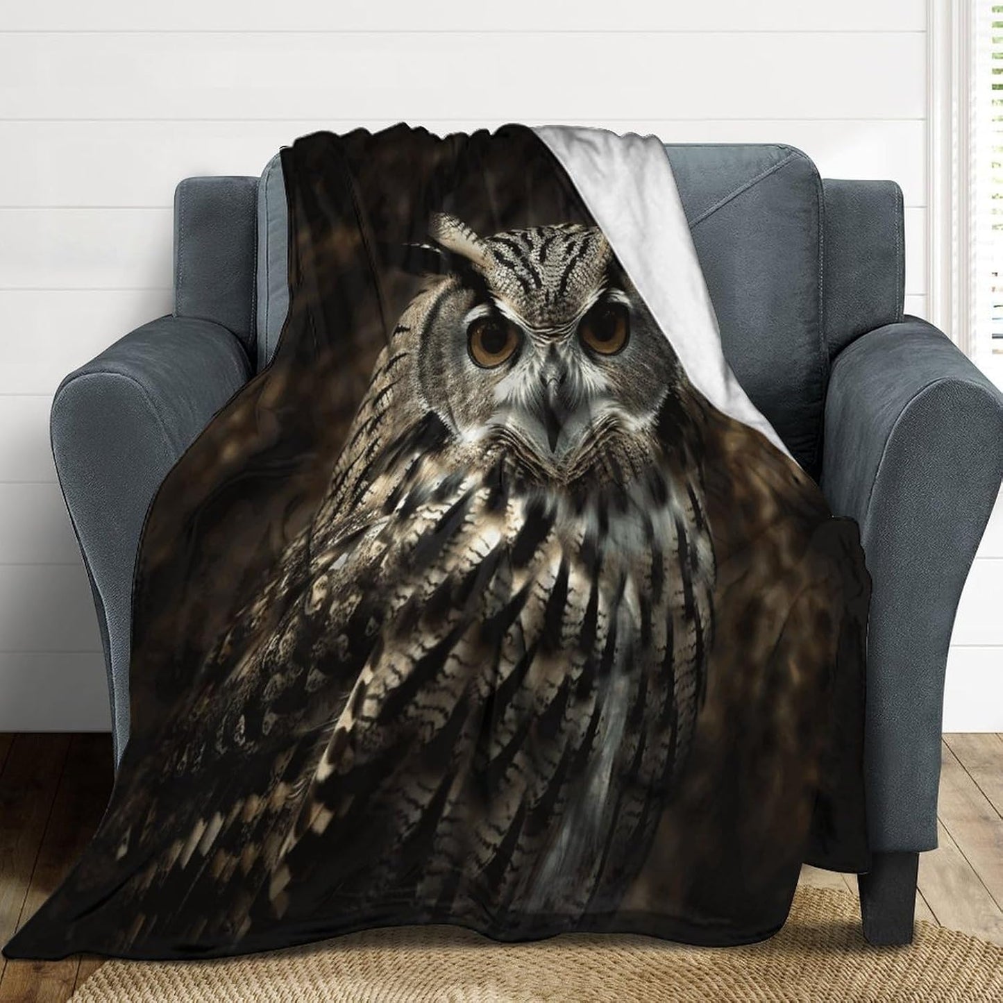 an Owl Throw Blanket for Couch Super Soft Warm Lightweight Throw Blankets Cozy Flannel Bed Blanket Cute Decorative Blankets for All Seasons Home Decor Gift 40"*50" （100 * 130cm）