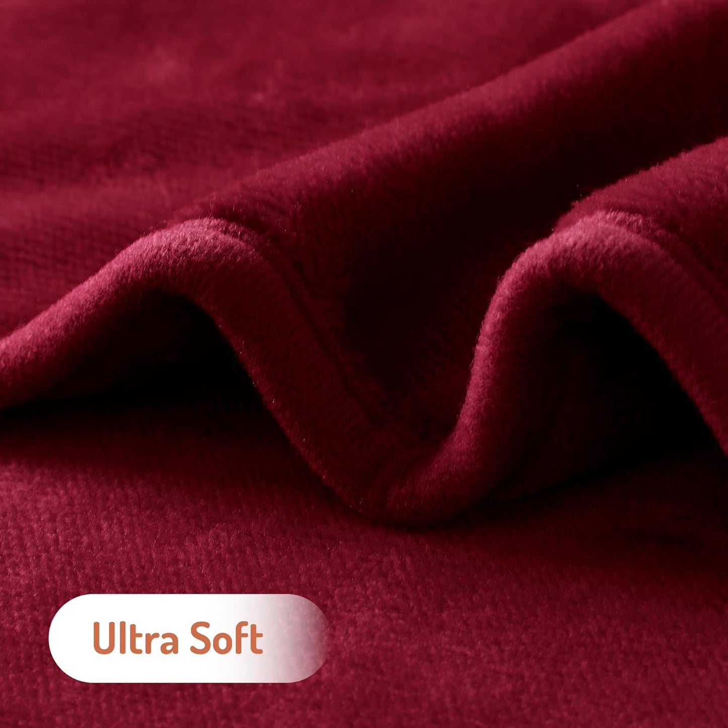 Degrees of Comfort Heated Throw Blanket 50x60'' – Soft Plush Electric Blanket with 6 Heat Settings & Auto Shut-Off, Machine Washable – Cozy Winter Gift for Bed & Couch (Burgundy Red)