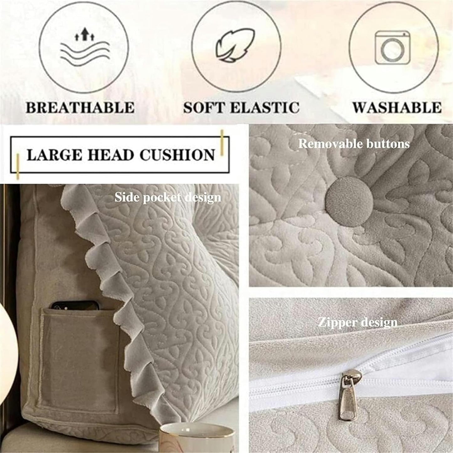 Triangular Backrest Pillow, Sofa Queen Size Bed Pillows Headboard Backrest Cushion Lumbar Support Pillow Reading Wedge Pillow Bed Rest Pillows(Coffee,80cm)