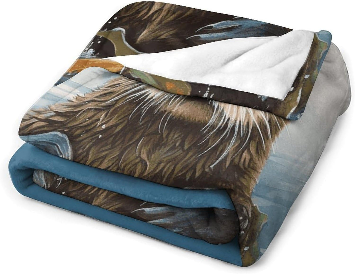 Sea Otter Blanket Super Soft Lightweight Throw Blanket Cute Cozy Warm Bed Blanket Decorative Fuzzy Blanket All-Season Home Decor Gift for Sofa Couch Living Room 60"*80"（150 * 200cm）