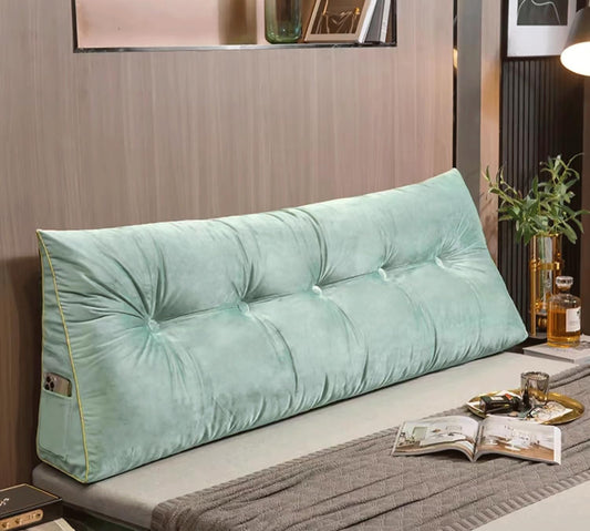 Large Headboard Backrest Triangular Reading Pillow Positioning Support Wedge Pillow for Bed Bolster Sofa Tatami Removable(Size:150x50x20cm,Color:E)
