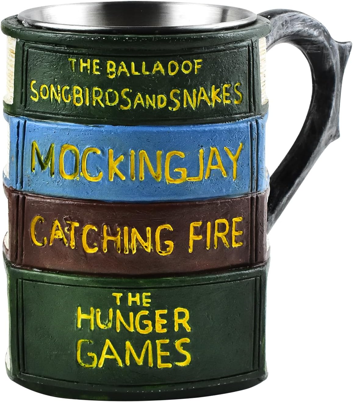 Literary Stacked Mug – 3D Book Spine Fantasy Novel Coffee Mug, Classic Adventure Fiction Inspired Drinkware for Book Lovers, 13.5 Ounces