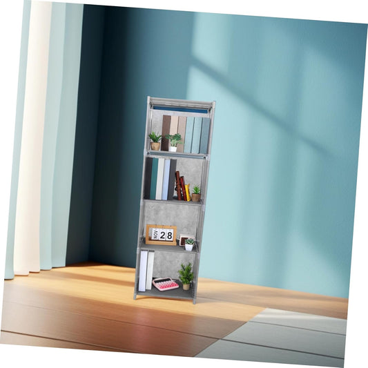 BESTOYARD Rectangle Bookshelf Slim Narrow Bookcase Tower Efficient Storage Organizer for Books Movies and Decor Versatile Floor Standing Design for Living Room Bedroom Home Office