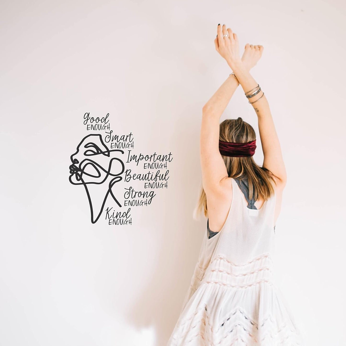 My Vinyl Story Inspirational Wall Decals for Women Line Art Set Quote Sticker Motivational Office Decor for Girls Wall Art Vinyl for Livingroom Bedroom Bathroom Classroom