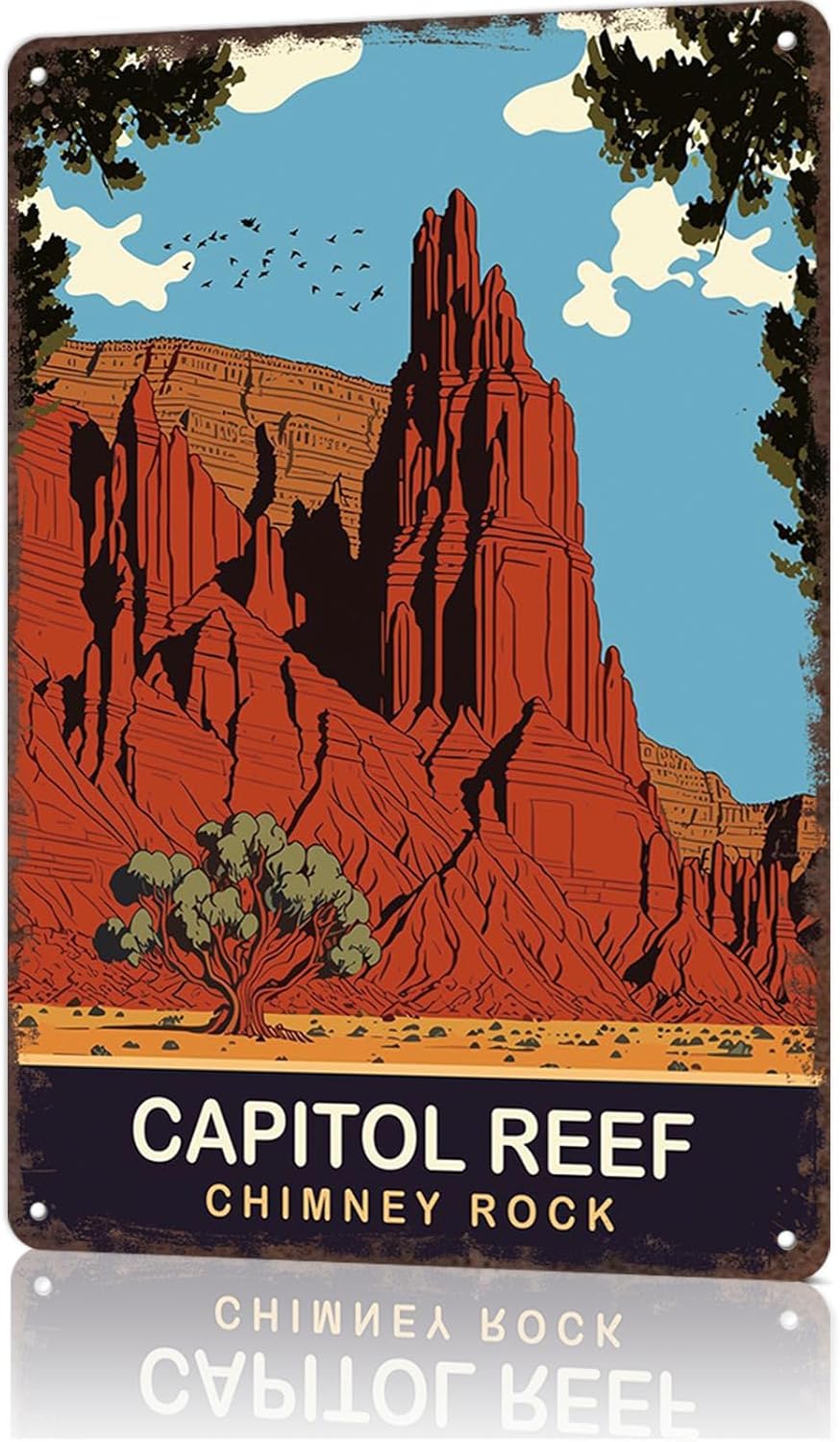 Vintage Metal Tin Sign Capital Reef National Park Poster-Wall Art Decor for Home Room Office Dorm Decor 8X12inch