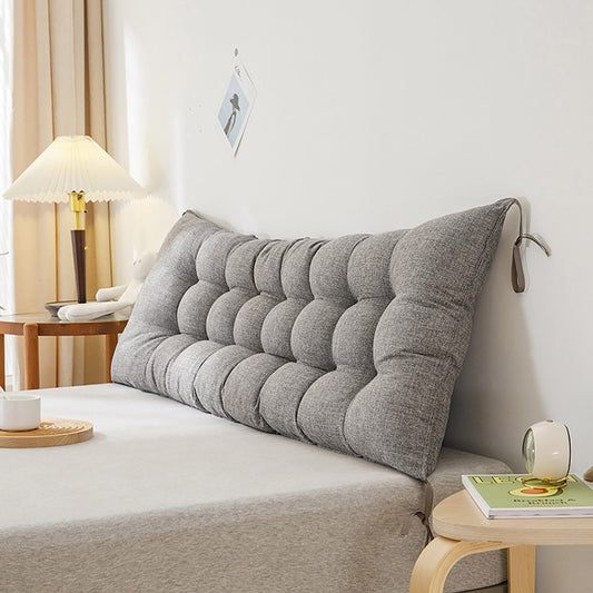Headboard Pillow - Upholstered Strap Design for Dorm Bed, Large Bolster Positioning Support, Reading Cushion, Comfortable Backrest for Relaxation and Support