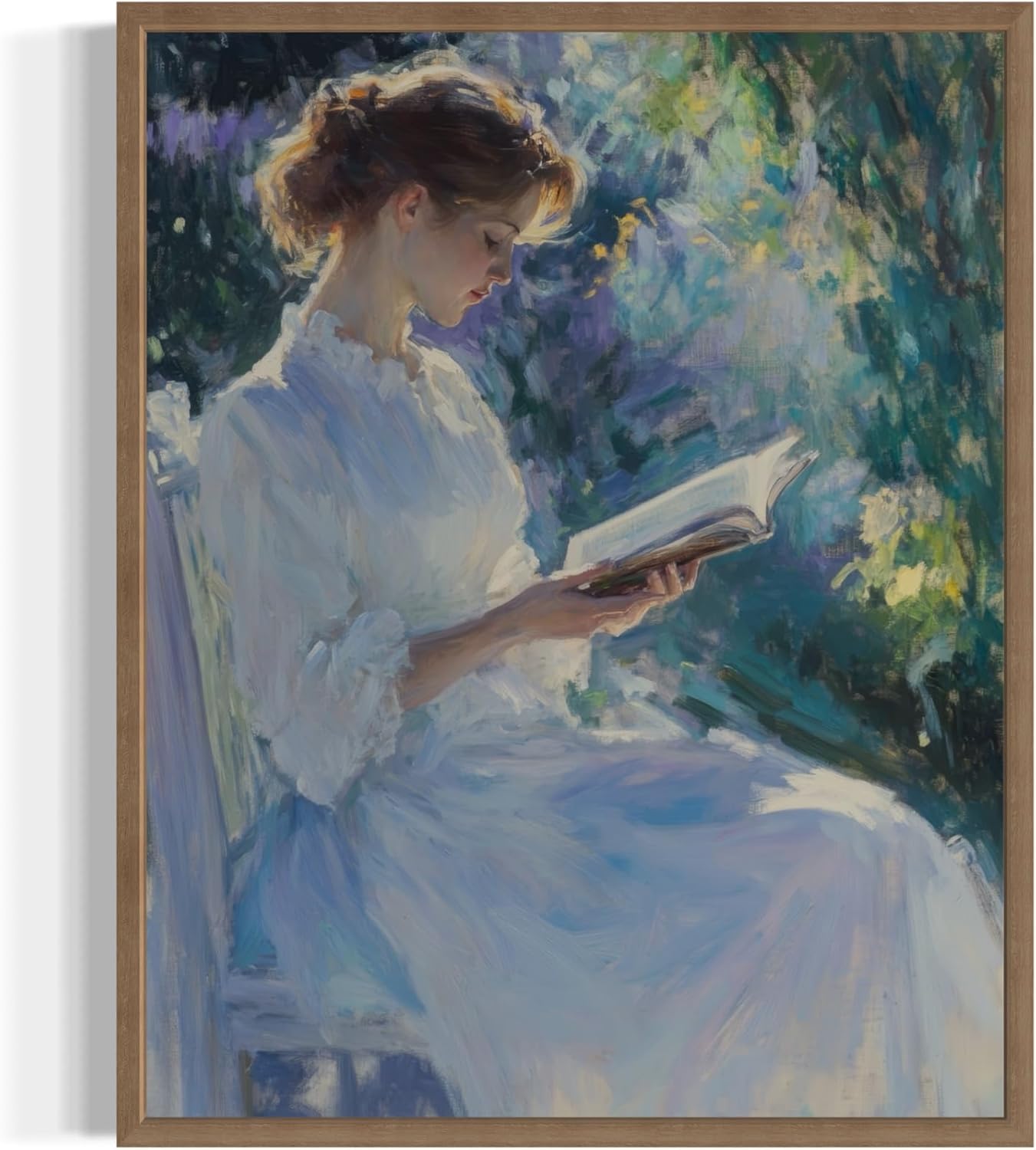 Woman Reading Impressionist Wall Art for Living Room, Female Lady Art Prints, Feminism Posters Home Decor, Oil Painting Feminist, Bathroom Wall Decor Gifts Decor 132 (Woman Reading Impressionist, 8 x 10 inches, Unframed)