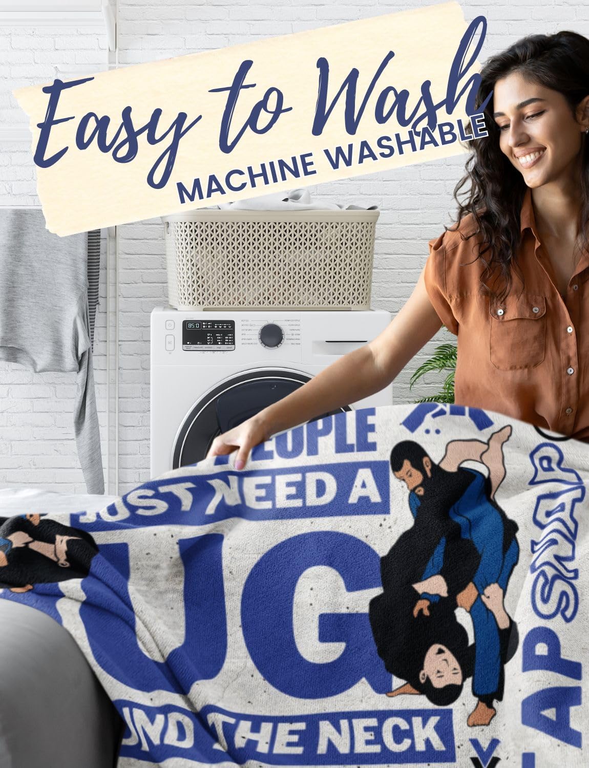 Jiu Jitsu Gifts, Jiujitsu Gifts for Men, Master, Instructor, BJJ Throw Blanket 50"x65", Soft Cozy Throw Blanket for Couch Bed Sofa