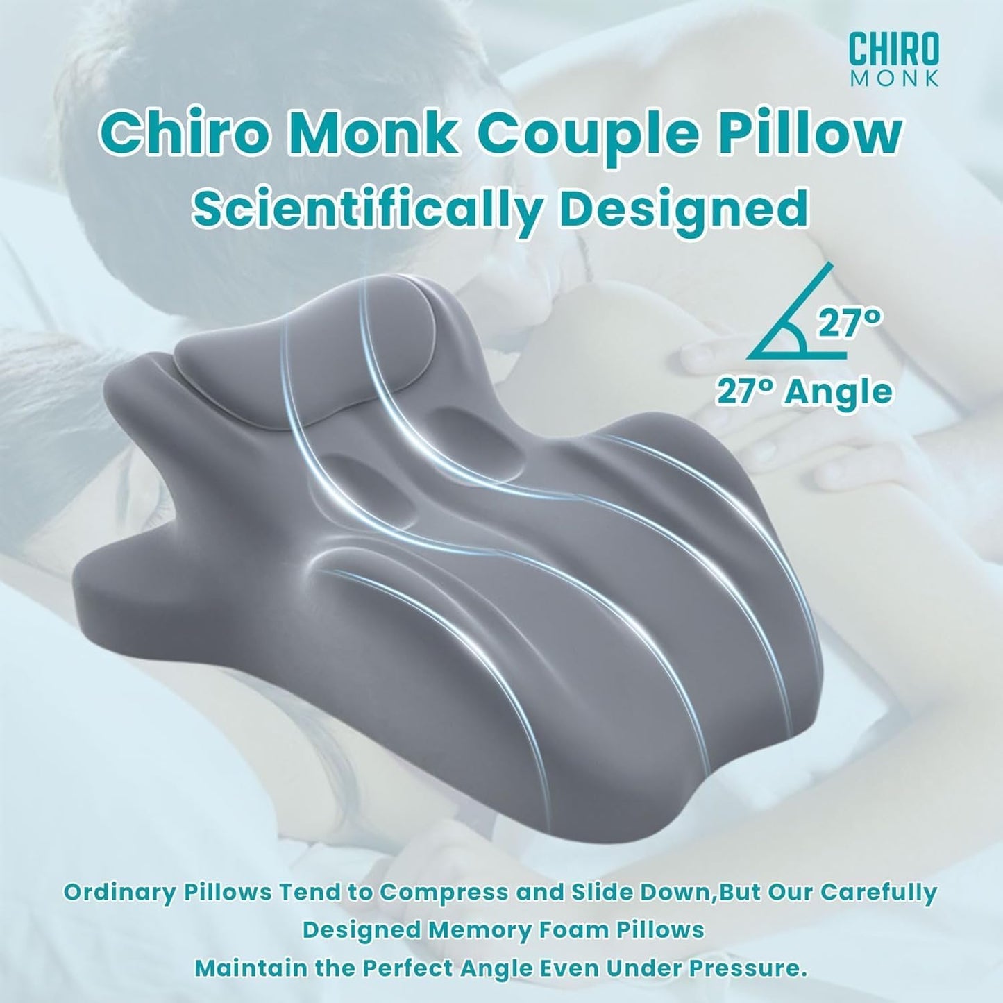Couples Intimacy Pillow for Sitting, Multifunctional Couple Back Pillow - Low-Profile Butt Cushion with 3D Memory Foam Design, Support for Relaxation or Play (Blue)