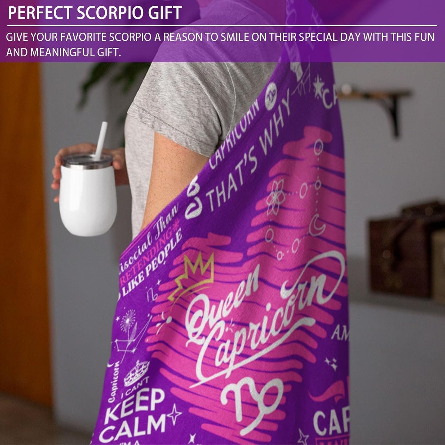 Capricorn Gifts for Women - Capricorn Zodiac Gifts - Capricorn Birthday Gifts - Astrology Gifts for Women - Zodiac Gifts - Constellation Horoscope Sign Gifts - Capricorn Gifts Blanket 60"x50"