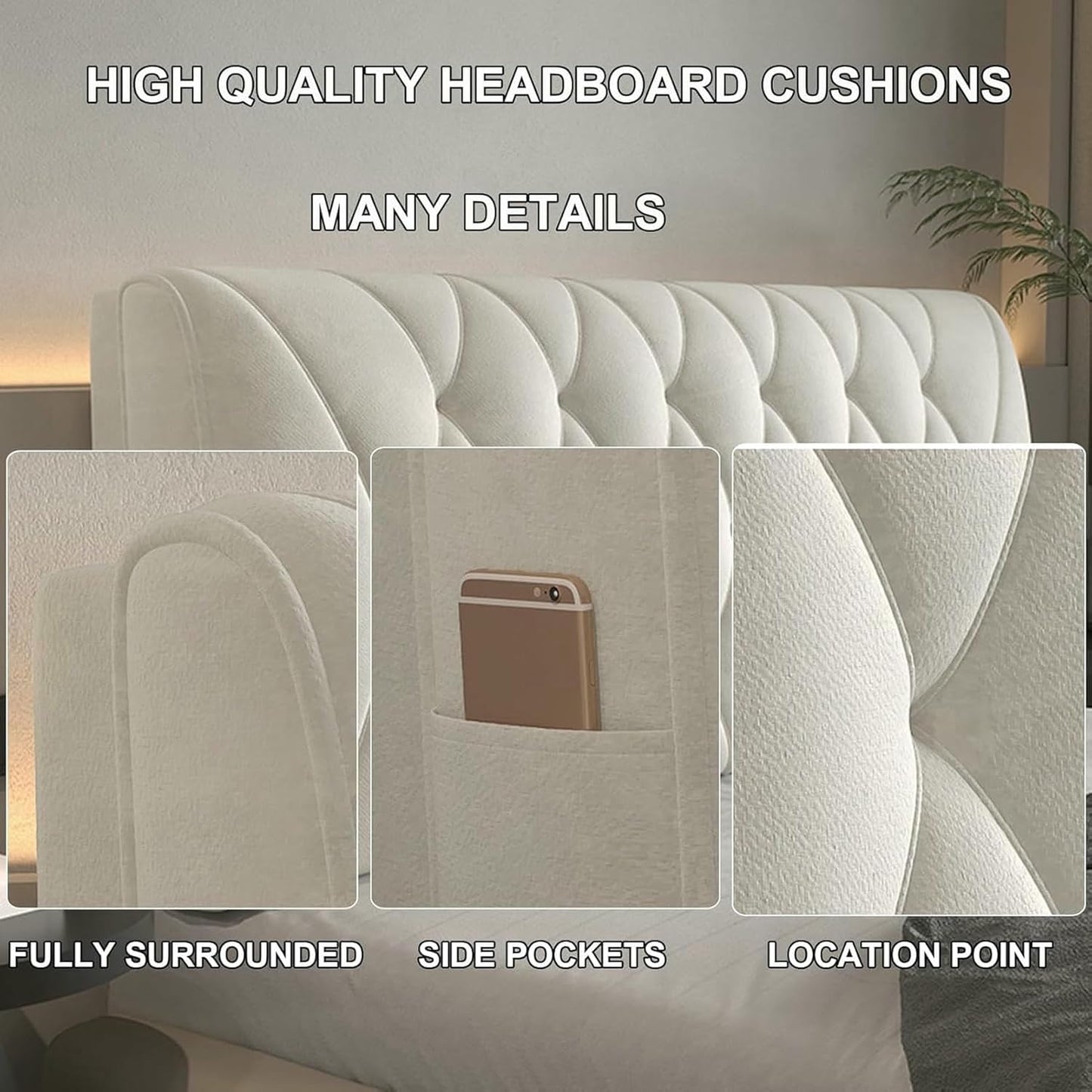 Bedside Cushion Large Bed Backrest Headboard Pillow Lumbar Support Upholstered Reading Pillow Removable Daybed Bunk Bed Bolster with Removable Cover,Pink,59x23x4In