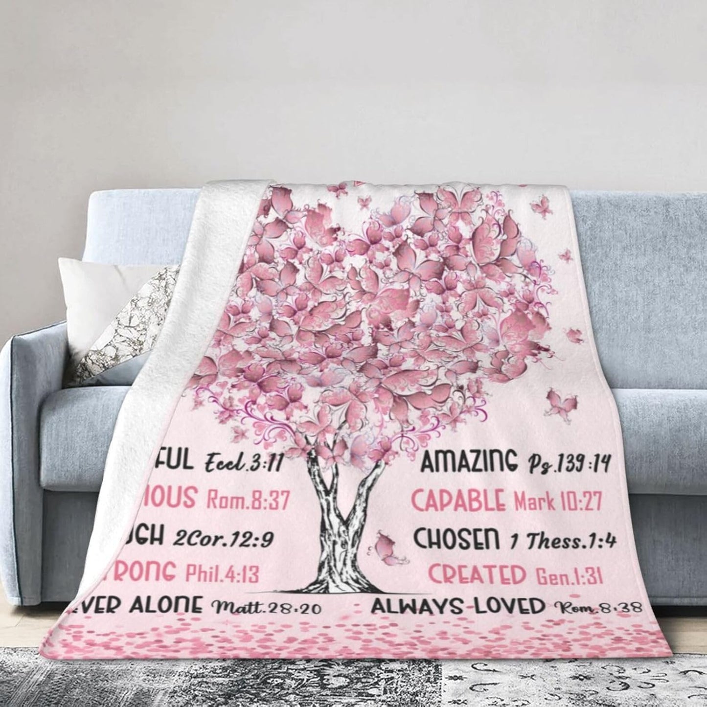 Baptism Gifts for Girl, Gifts for Christian Catholic Women Teenage Girls, Religious Throw Blanket 50" x 40"