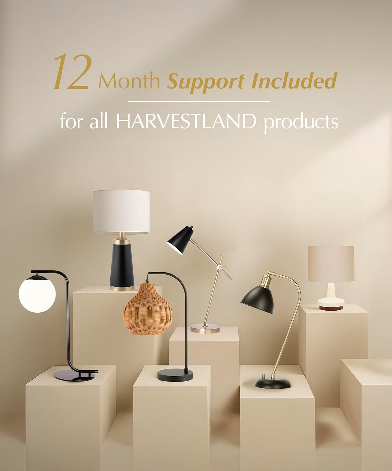 HarvestLand Steady Silver Reading Lamps for Bedside Table – Adjustable Industrial Table Lamp with Solid Base, Lamp for nightstand, Desk Lamp Home Office, Mid Century Modern Reading Lamp Style
