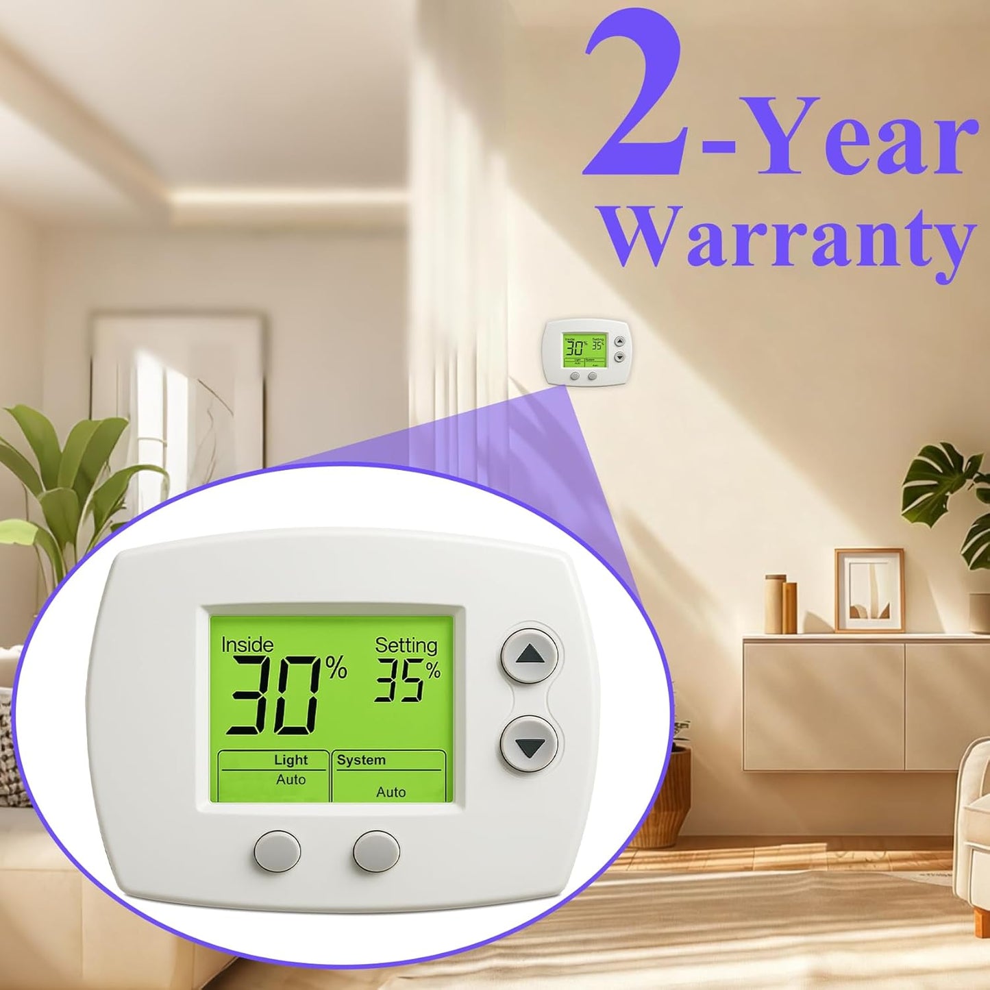 H6062A1000 Digital Humidistat/Dehumidistat Compatible with Honeywell H6062A1000 HumidiPro, OEM Upgrade H6062A1000/U Digital Humidistat, Smart LCD Display Humidity Control for Home and Indoor. -2 Year
