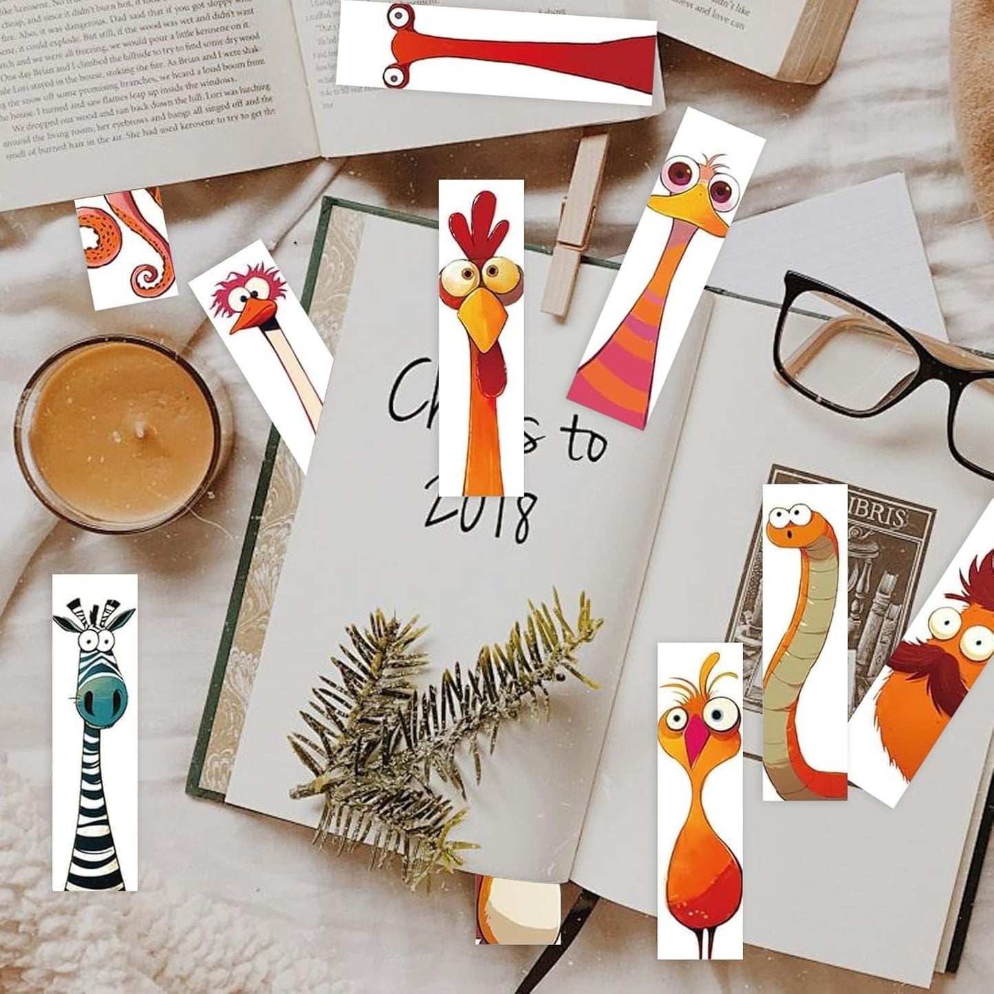 30PCS Funny Animal Bookmarks for Kids - Creative Cartoon Page Holders, Unique Gifts for Book Lovers, Students, Readers on Birthday/Easter/School Rewards/Library Reading