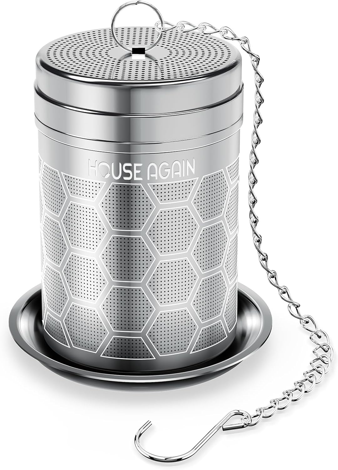 House Again Tea Infusers, Extra Fine Mesh Tea Strainers for Loose Tea, Updated Slim Threaded Lid & 304 Stainless Steel, Filter Bags Diffusers, Loose Leaf Tea Steeper for Brew Tea Spices & Seasonings